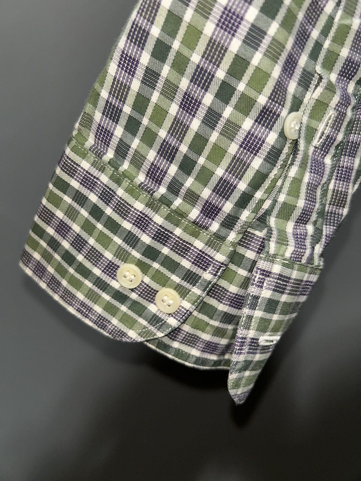 Burberry Vintage Burberrys of London Men's Green Button Down Shirt Size US M / EU 48-50 / 2 - 9 Thumbnail