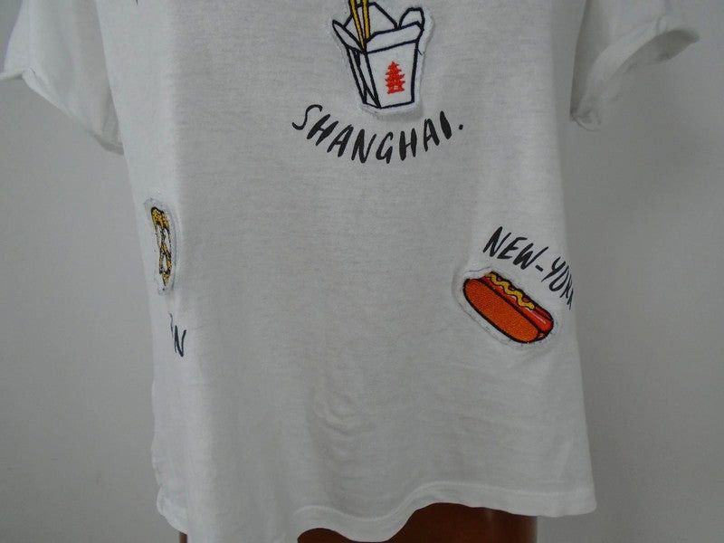 Mango Women's T-Shirt MNG. Color: White. Size: S. Size S / US 4 / IT 40 - 10 Thumbnail