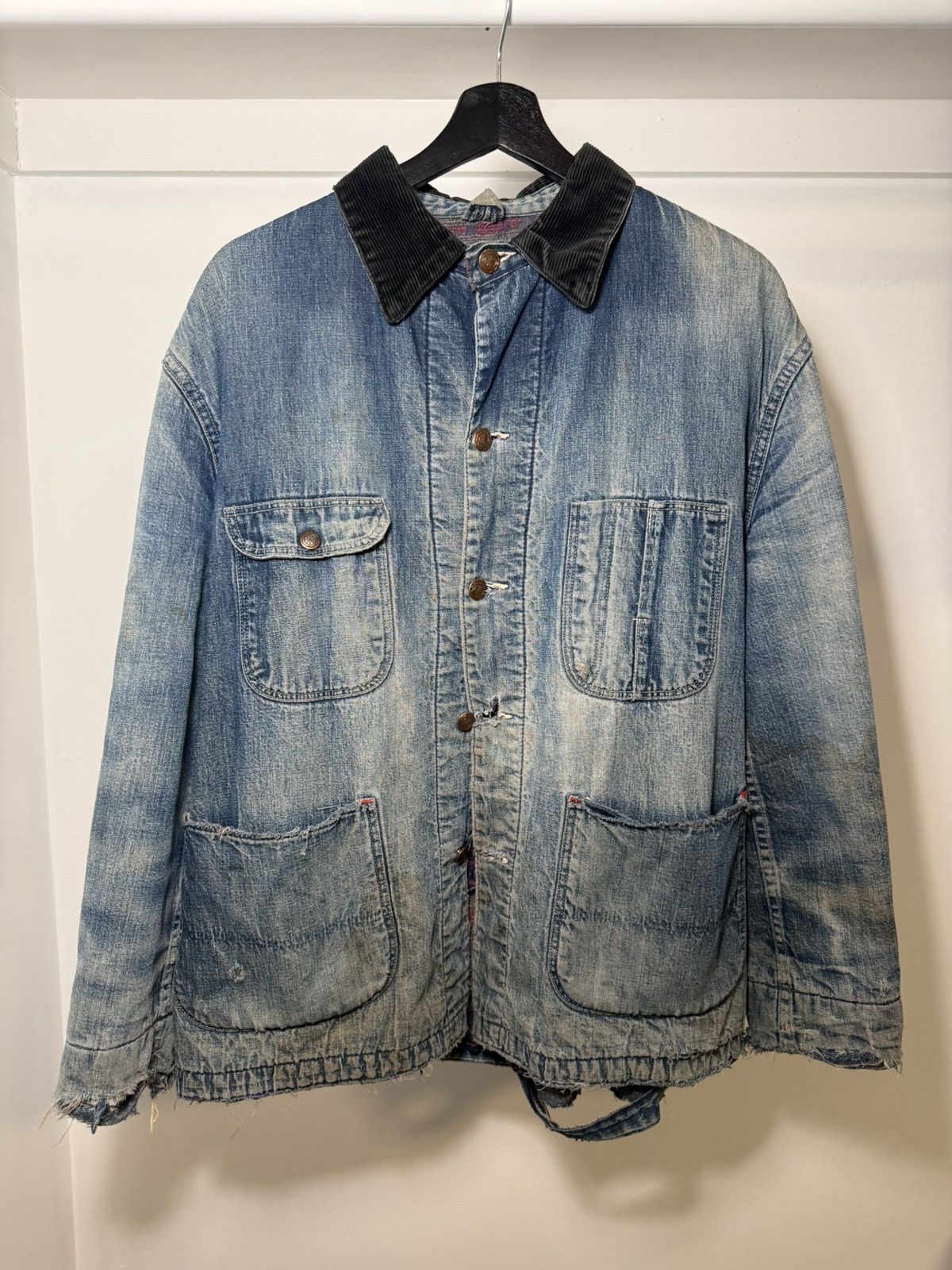 Vintage Vintage 1950s Hercules Blanket Lined Denim Jacket Thrashed Size US L / EU 52-54 / 3 - 1 Thumbnail