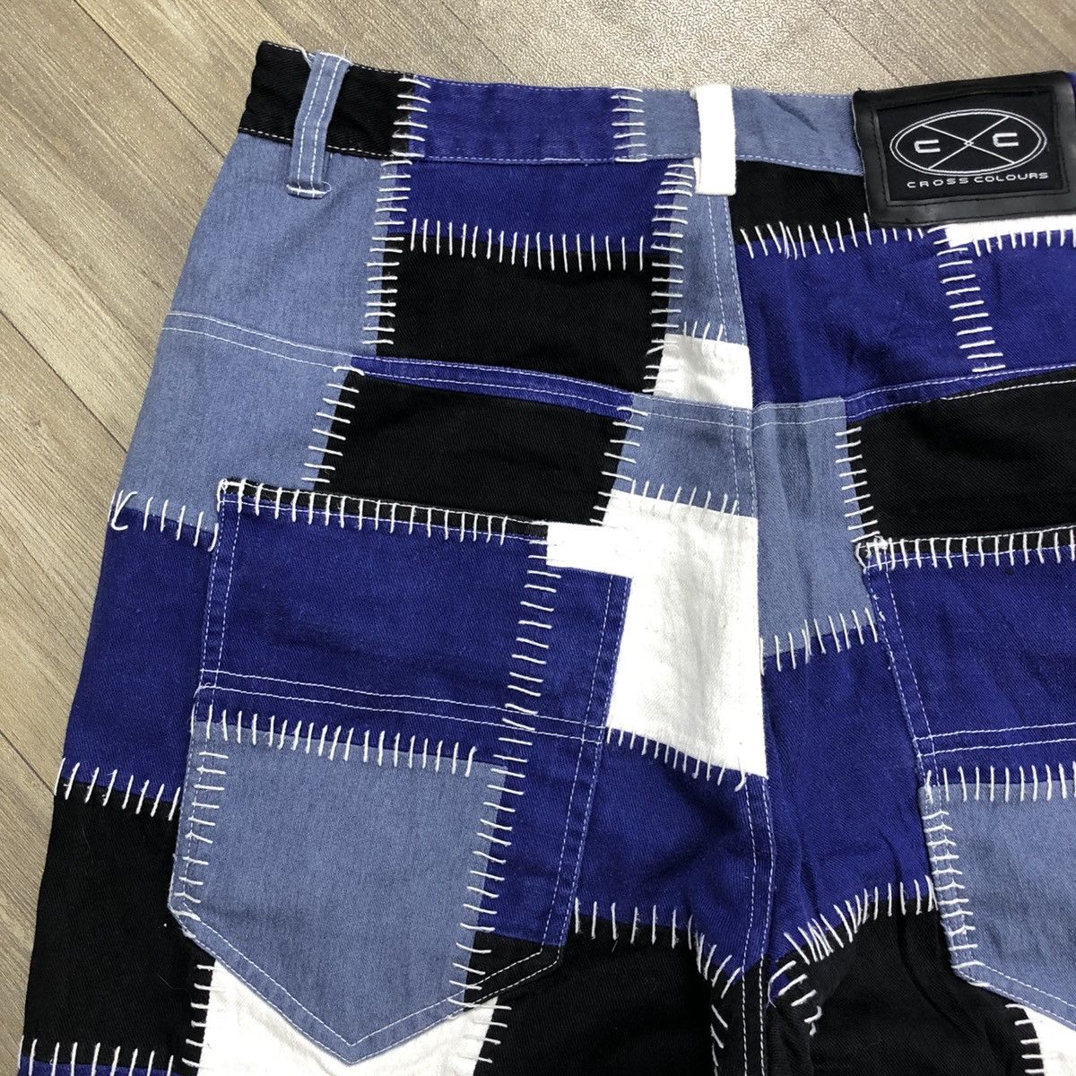 Cross Colours RARE💥 Cross Colours Patchworks JNCO Style Baggy Pants Size US 34 / EU 50 - 15 Thumbnail