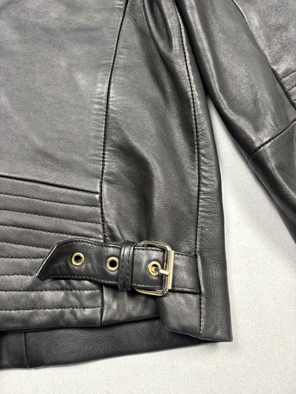 Reiss Reiss Black Leather Biker Jacket Moto Zip Jacket Sizq US 6 Size M / US 6-8 / IT 42-44 - 16 Thumbnail