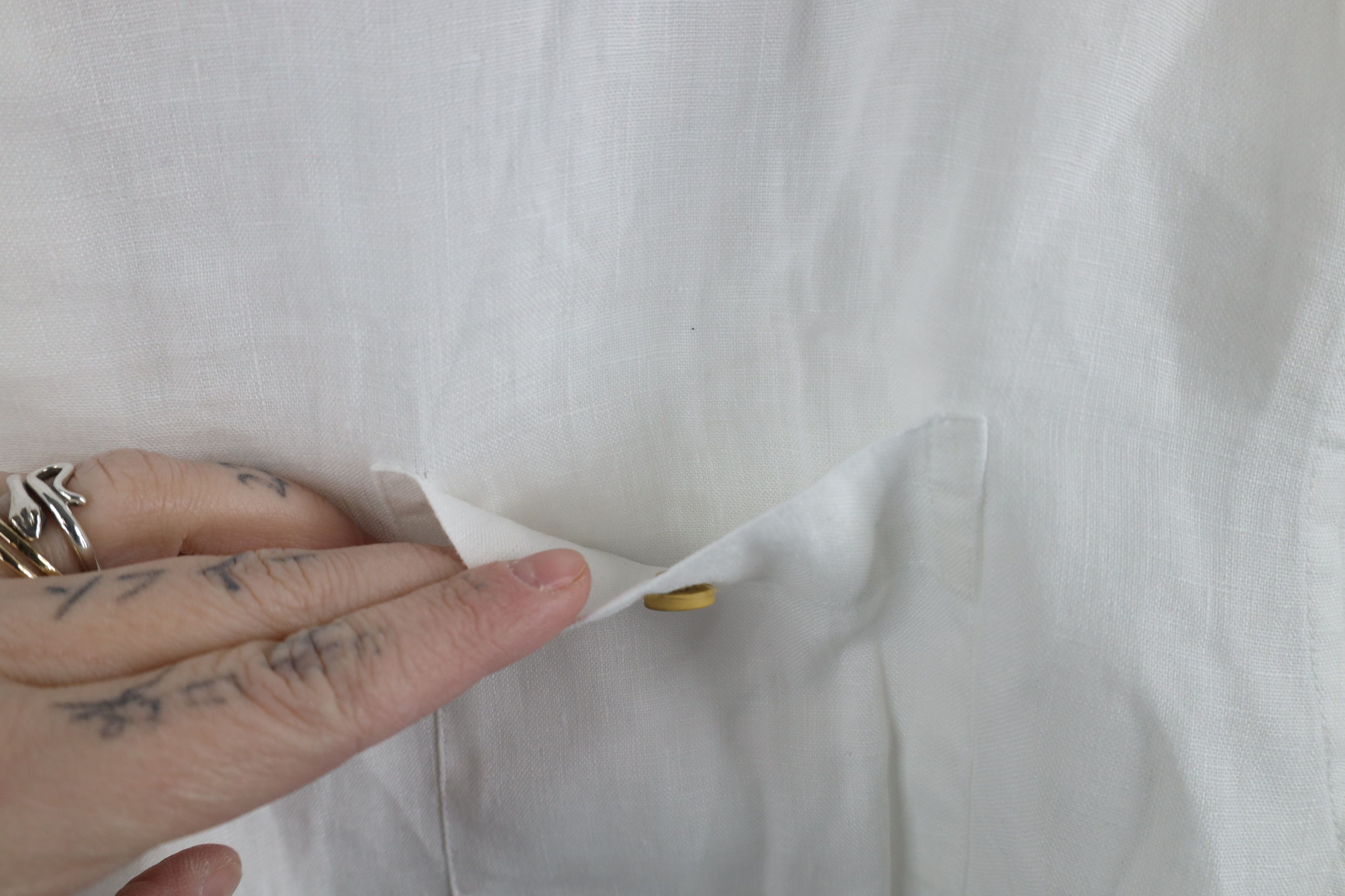 Vintage Bair McNutt Irish Linen Sheer Short Sleeve Band Button Shirt Size US L / EU 52-54 / 3 - 5 Thumbnail