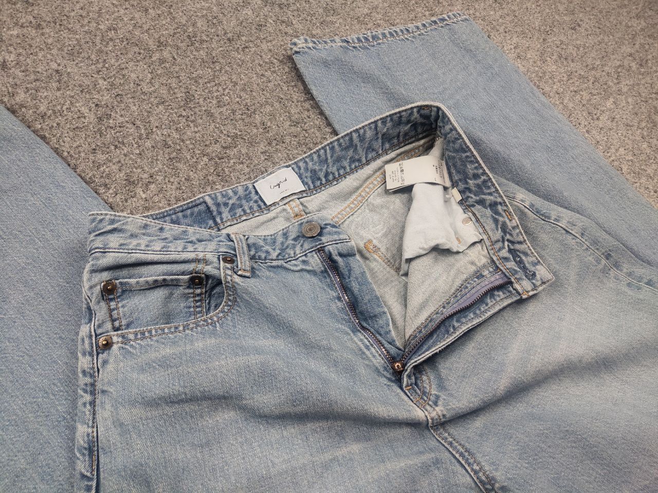 Japanese Brand Ungrid 2114071 Vintage Japan Wide Leg Baggy Distressed Jeans Size 26" / US 2 / IT 38 - 13 Thumbnail