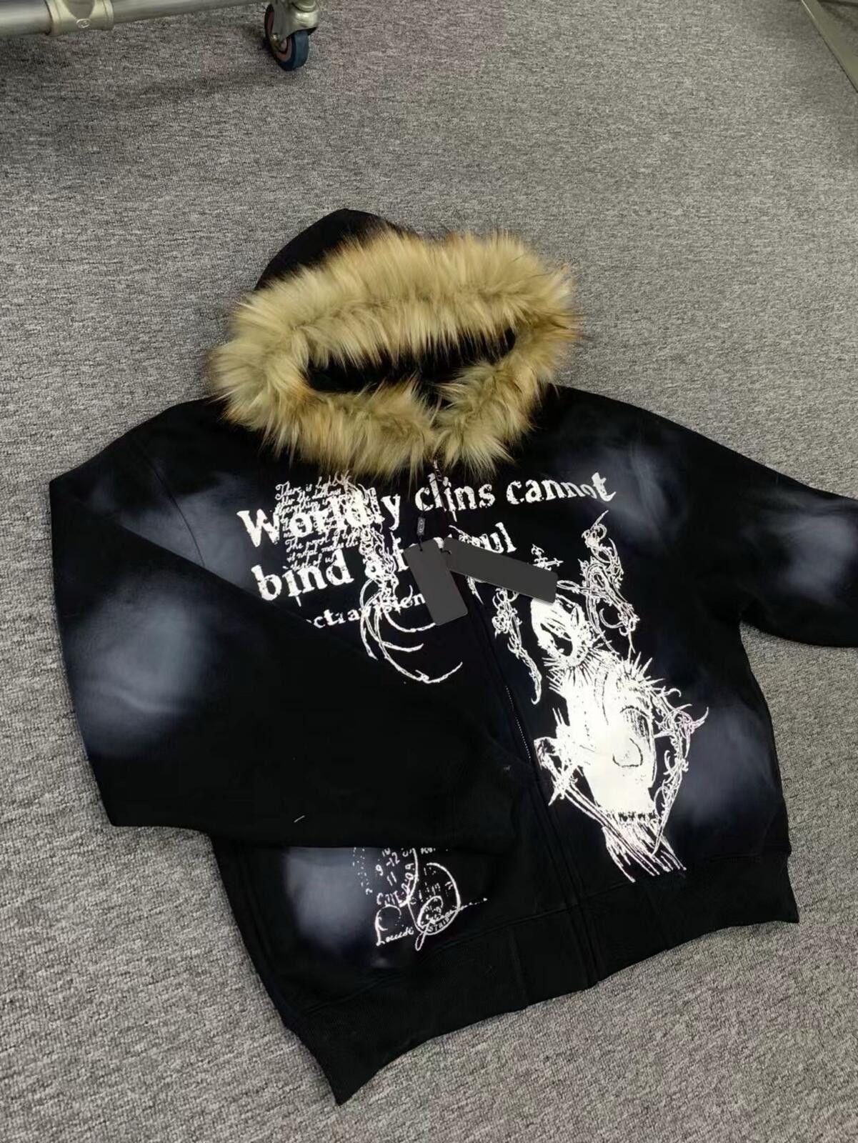 Other Wasteland Style Cardigan Zip UP Fur Hooded Jacket Size US L / EU 52-54 / 3 - 5 Thumbnail