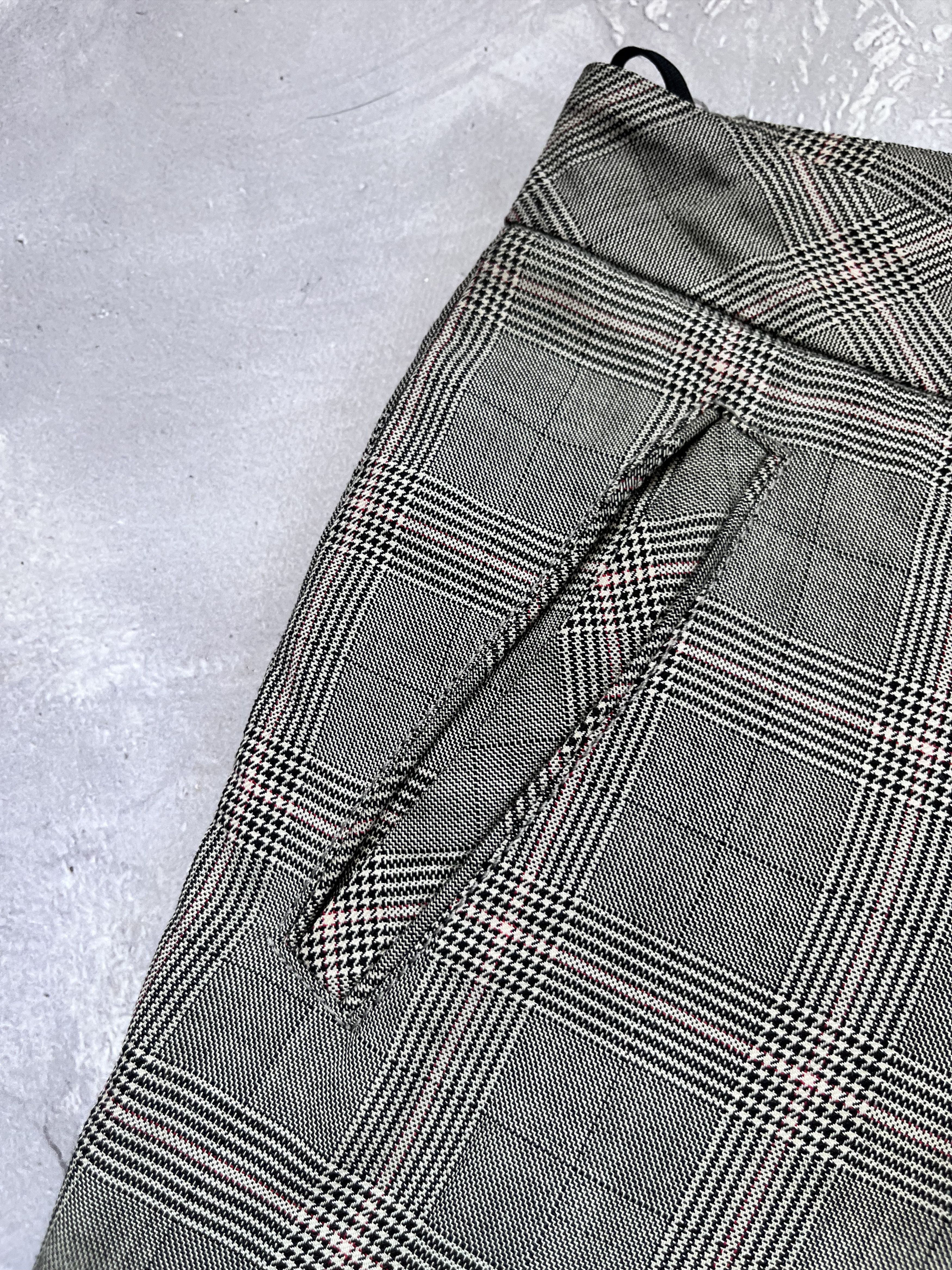Gucci Gucci Tom Ford Era Silk/Wool Gray Check Trousers Pants Size 28" / US 6 / IT 42 - 8 Thumbnail