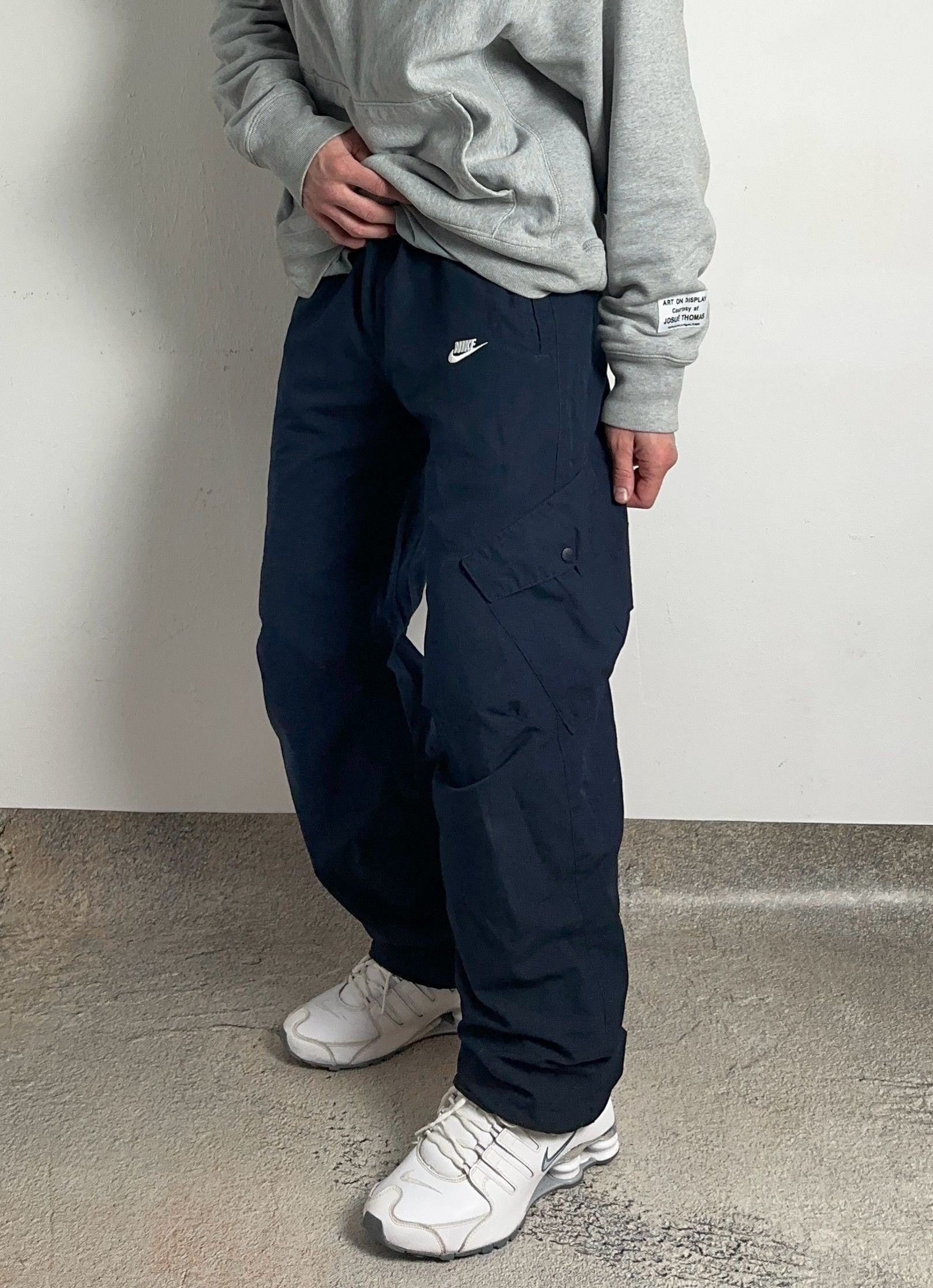 Nike × Vintage Vintage 00s RARE Nike Track Pants Baggy Nylon m Size US 34 / EU 50 - 1 Thumbnail