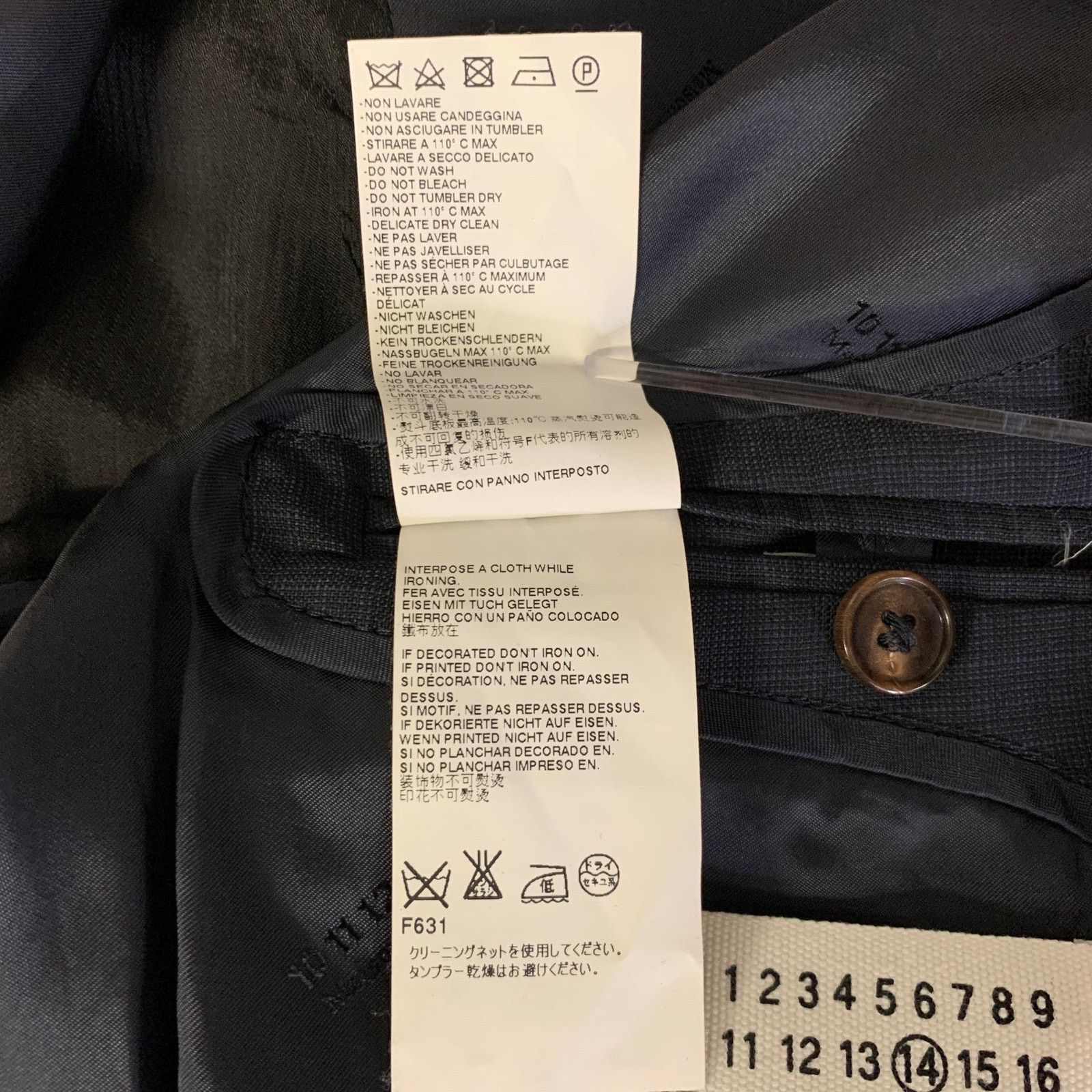 Maison Margiela MAISON MARGIELA Grey Blue Plaid Wool Notch Lapel Sport Coat Size 42R - 6 Thumbnail