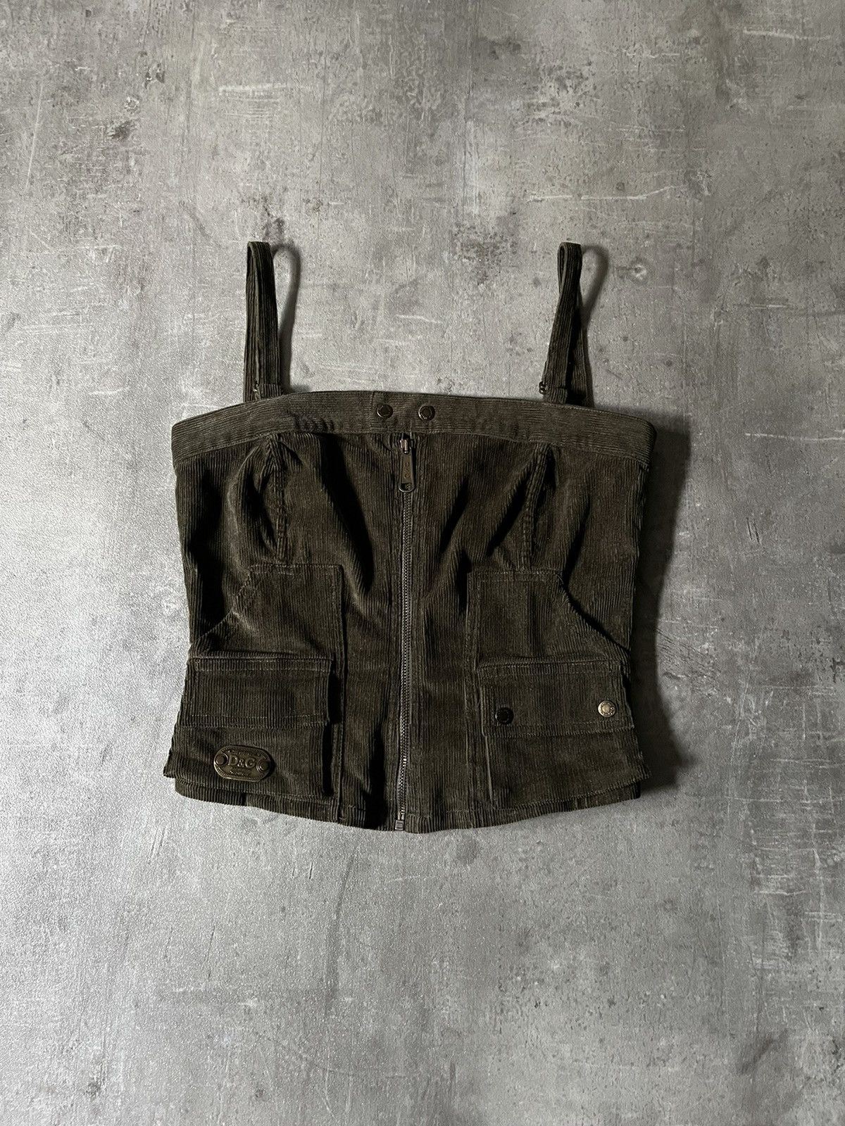 Dolce & Gabbana Dolce & Gabbana corduroy cord bustier cargo top corset Size M / US 6-8 / IT 42-44 - 1 Thumbnail