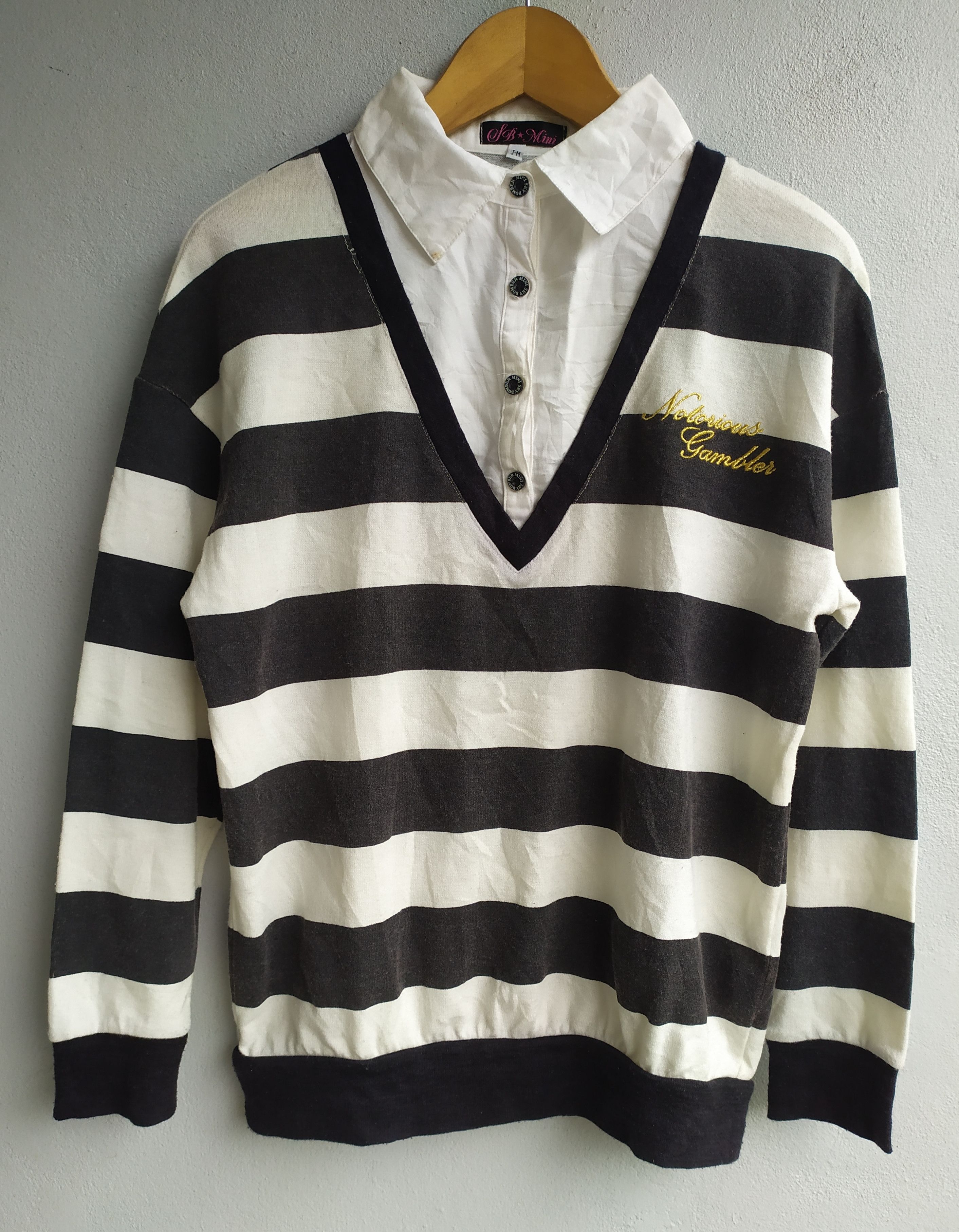 Beauty Beast × If Six Was Nine × Japanese Brand Japanese Bomber mini Stripe Double Layer Shirt Size US M / EU 48-50 / 2 - 1 Thumbnail
