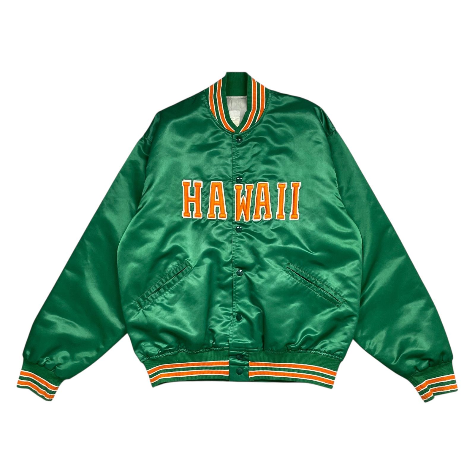 NCAA VTG 80s 90s HAWAII RAINBOW WARRIORS FELCO SATIN JACKET Sz L Size US L / EU 52-54 / 3 - 1 Thumbnail