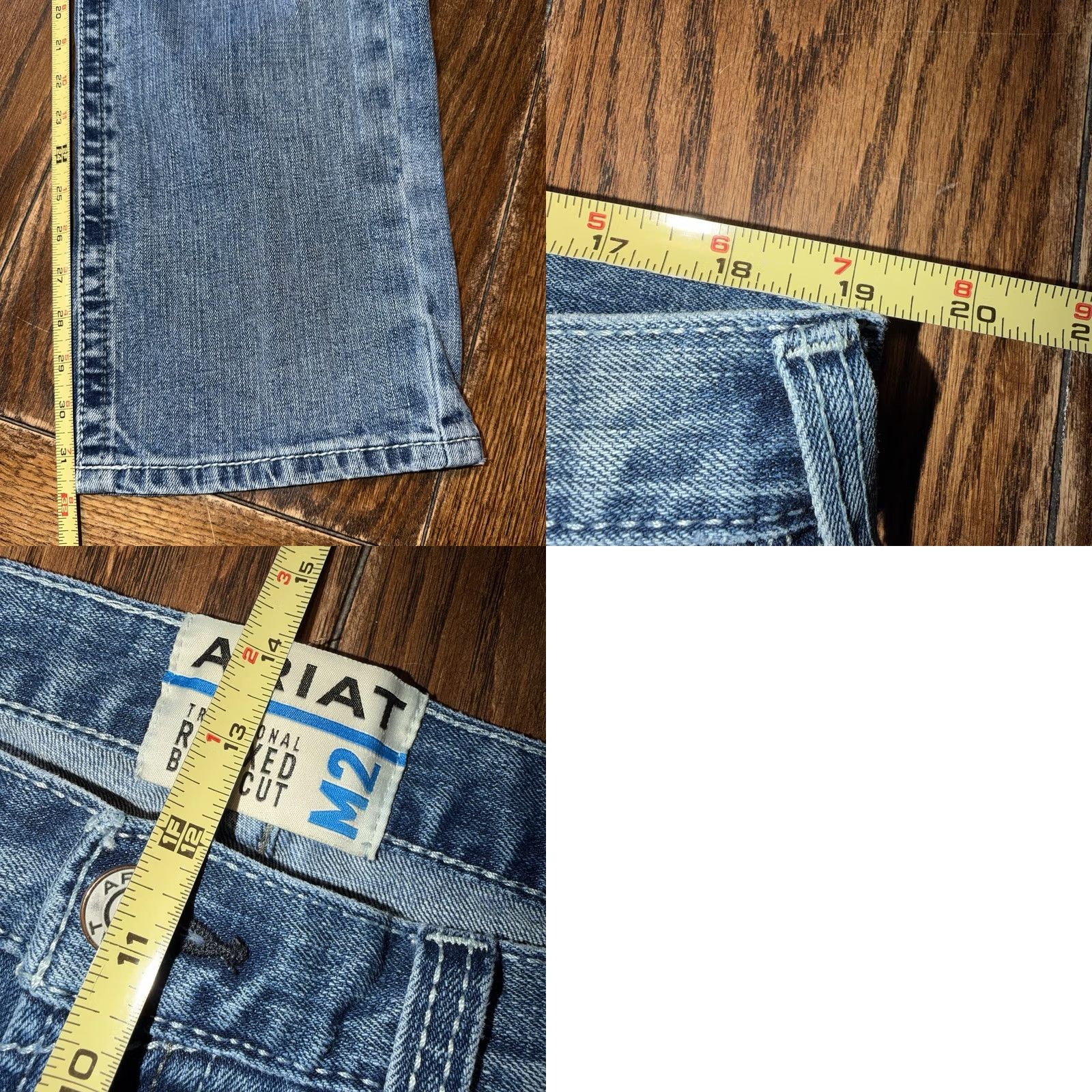 Ariat Ariat M2 Boot Cut Jeans Mens 38x32 Blue Relaxed Fit Traditional Thick Stitch Denim Jeans Size US 38 / EU 54 - 10 Thumbnail