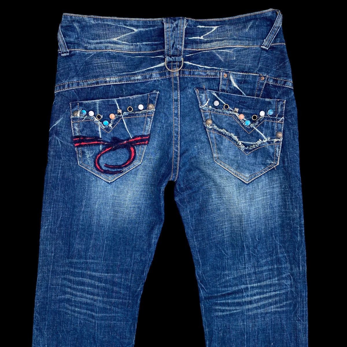 Japanese Brand × Vintage Lightning⚡️Red pepper Rooted Denim Jeans Size US 35 - 10 Thumbnail