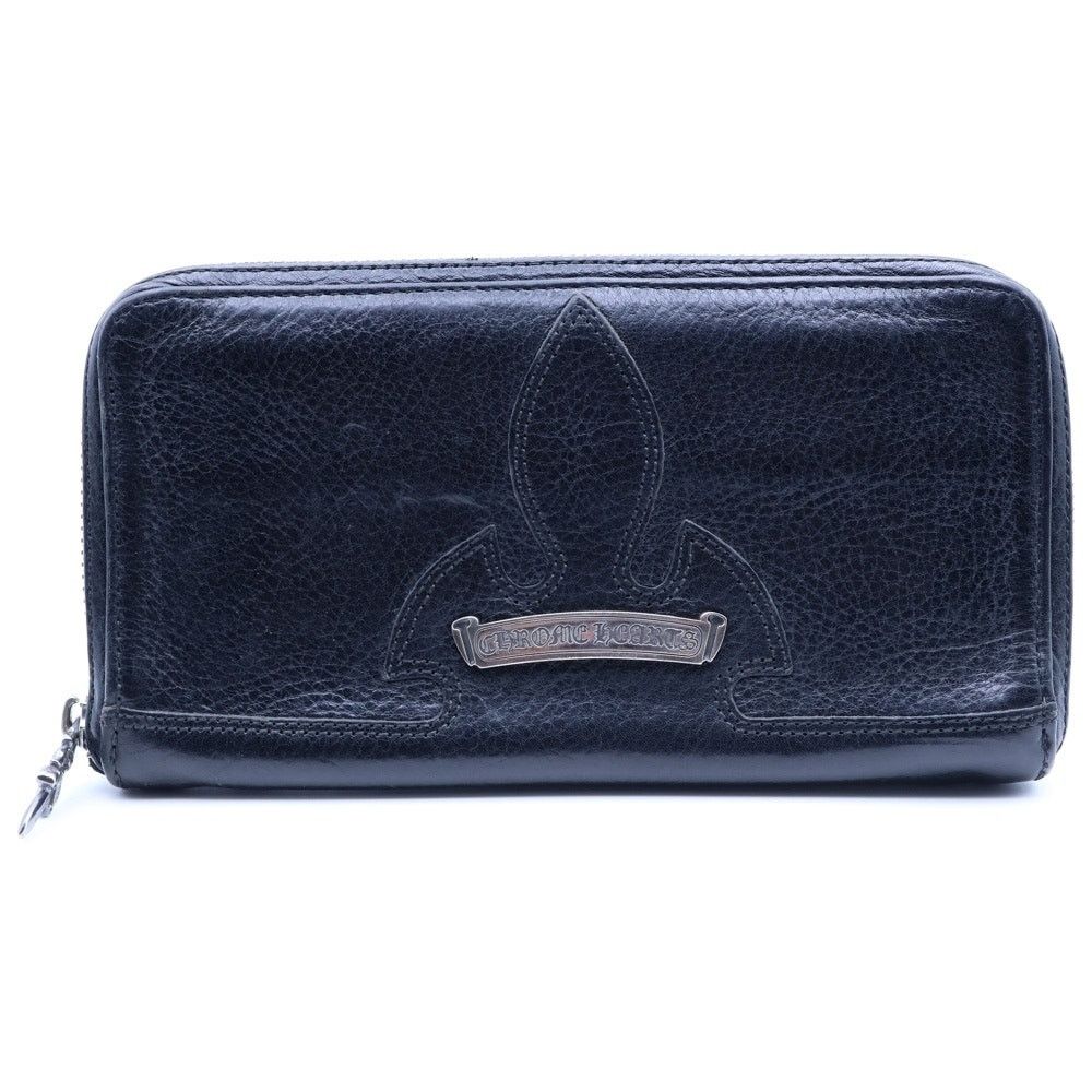 小物 CHROME HEARTS round zip coin case CHROME HEARTS round zip coin case CHROME HEARTS Black Leather