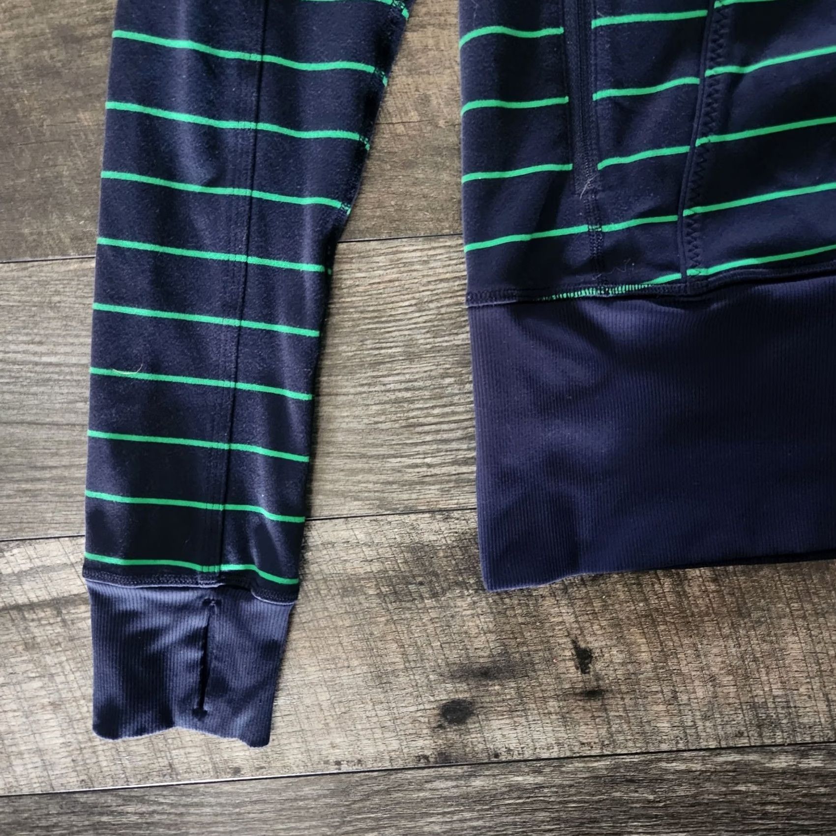 Lululemon Lululemon Asana Jacket Womens 10 Zip Mock Neck Blue Green Striped Athletic - Vintage Size L / US 10 / IT 46 - 2 Thumbnail