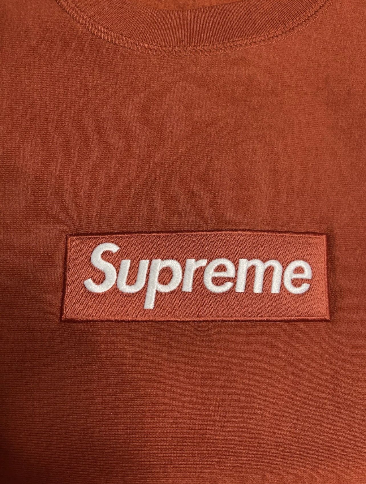Supreme Supreme Box Logo Crewneck (FW18) Rust Size US M / EU 48-50 / 2 - 4 Thumbnail