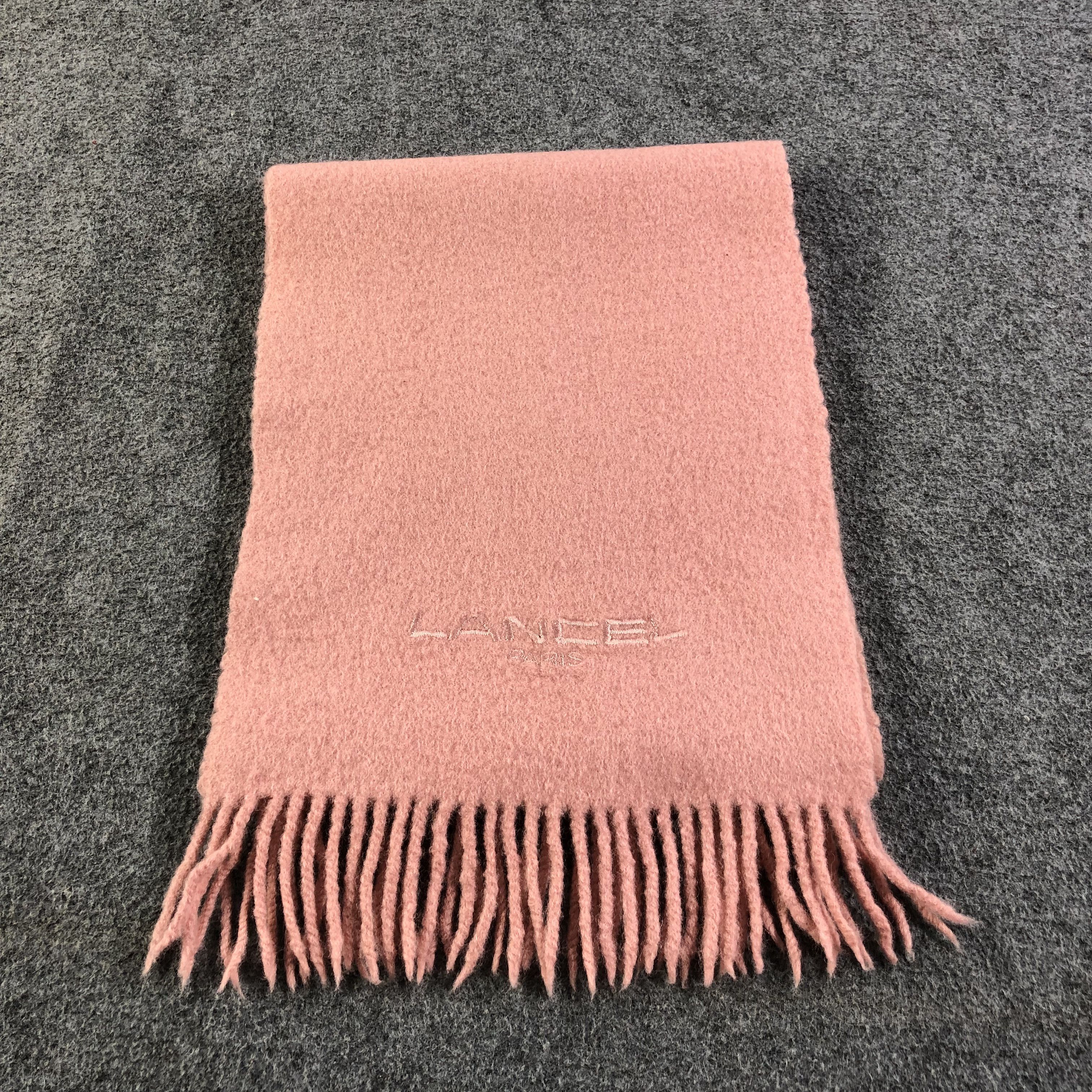 Lancel Lancel Pink Wool Scarf Muffler V1301 Size ONE SIZE - 2 Thumbnail