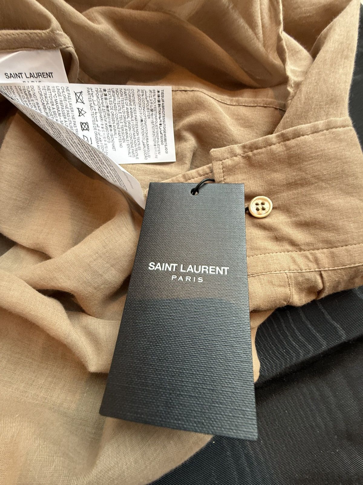Saint Laurent Paris $1.1k SS23 Saint Laurent camo khaki army style sheer shirt L Size US L / EU 52-54 / 3 - 17 Thumbnail