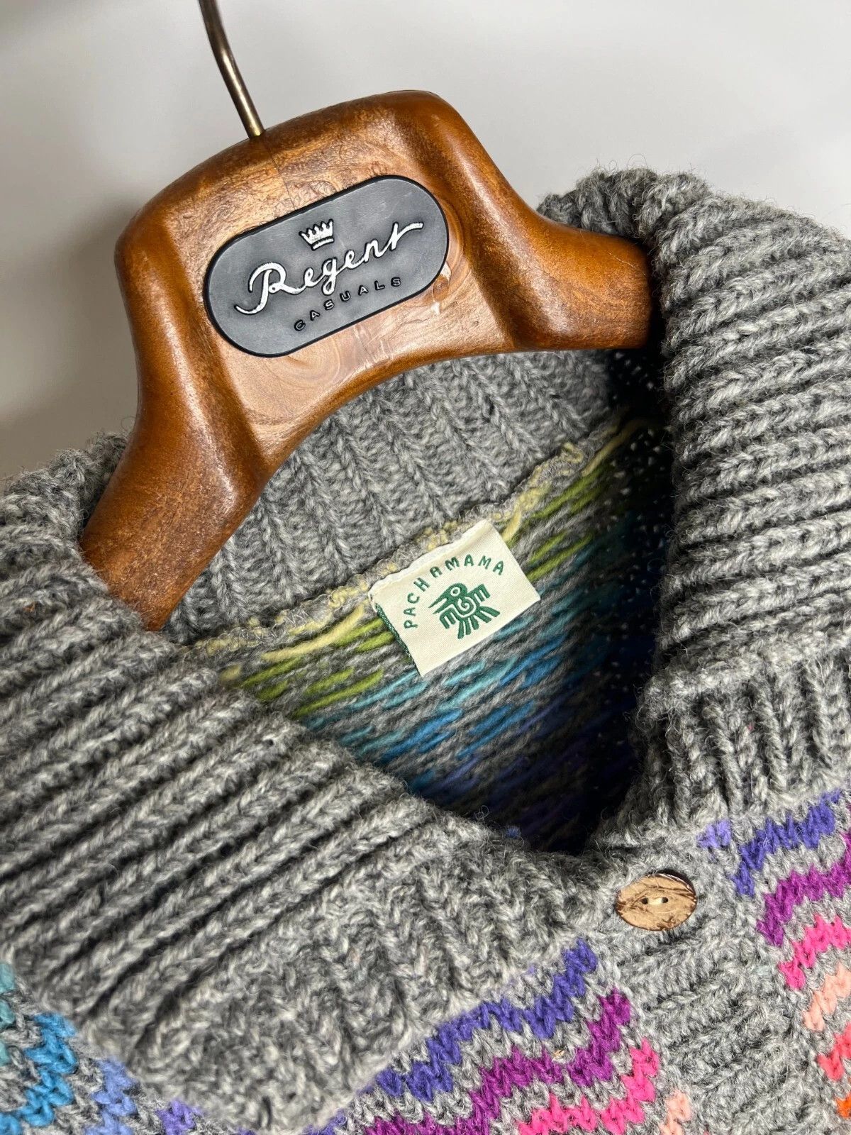 Other Pachamama London Striped Wool Hand-knit Button Cardigan Size M / US 6-8 / IT 42-44 - 8 Thumbnail