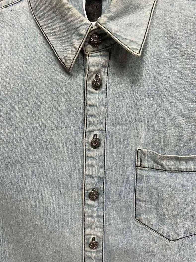 Chrome Hearts Chrome Hearts Leather Cross Denim Shirt. Size US S / EU 44-46 / 1 - 3 Thumbnail