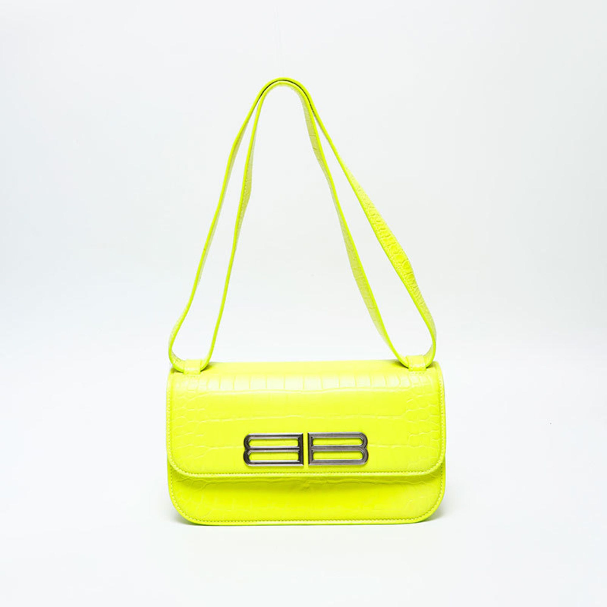Balenciaga Balenciaga Gossip Leather BB Shoulder Bag in Yellow (WS20747) Size ONE SIZE - 1 Thumbnail