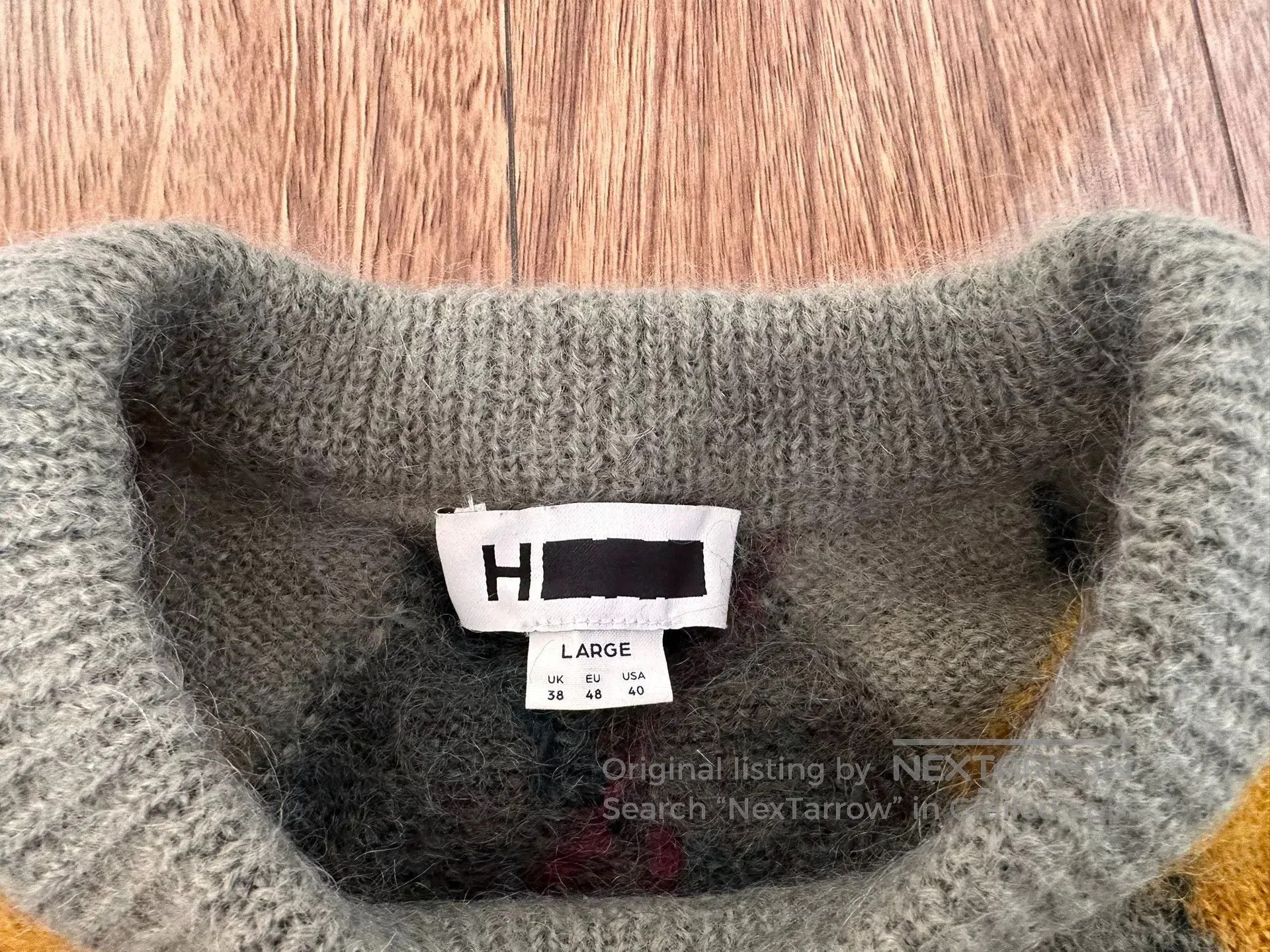 BEAUTY&YOUTH H Wool Sweater with Diamond Pattern. Size US L / EU 52-54 / 3 - 4 Thumbnail