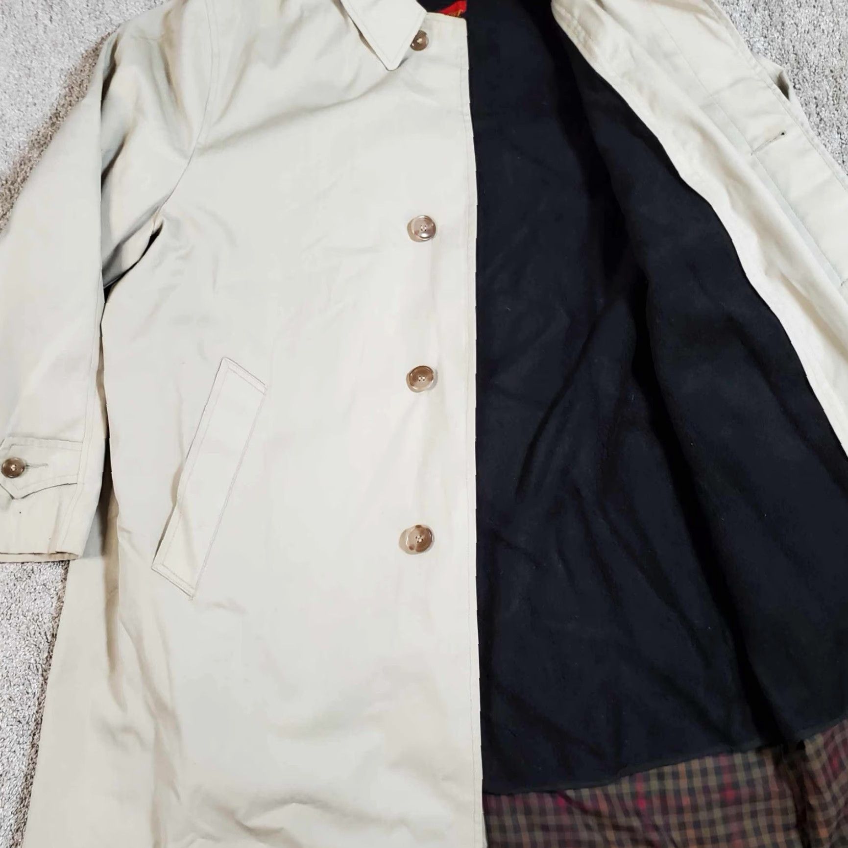 Vintage VTG Briarcliff Trench Coat Jacket R40 Brown Removable Liner Button Front Long Size US XXS / EU 40 - 7 Thumbnail