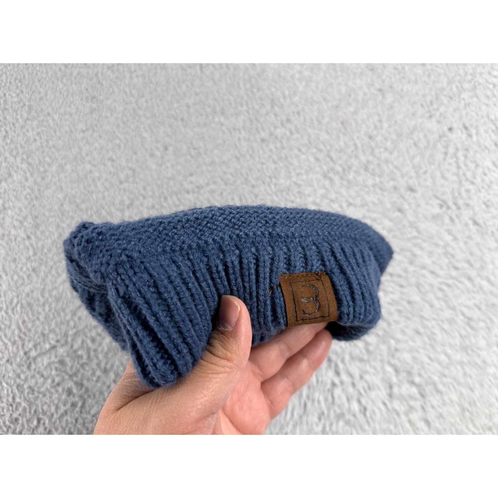 Vintage CC Beanie Womens One Size Blue Acrylic Solid Ski Embroidered Logo Adjustable Lined Size ONE SIZE - 3 Thumbnail