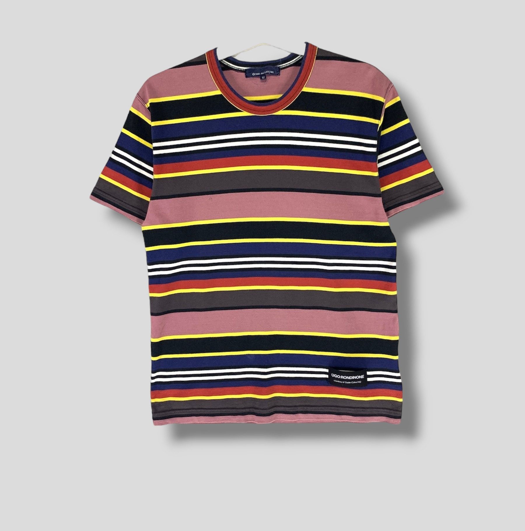 Comme des garcons ugo rondinone stripe multicolor tshirt