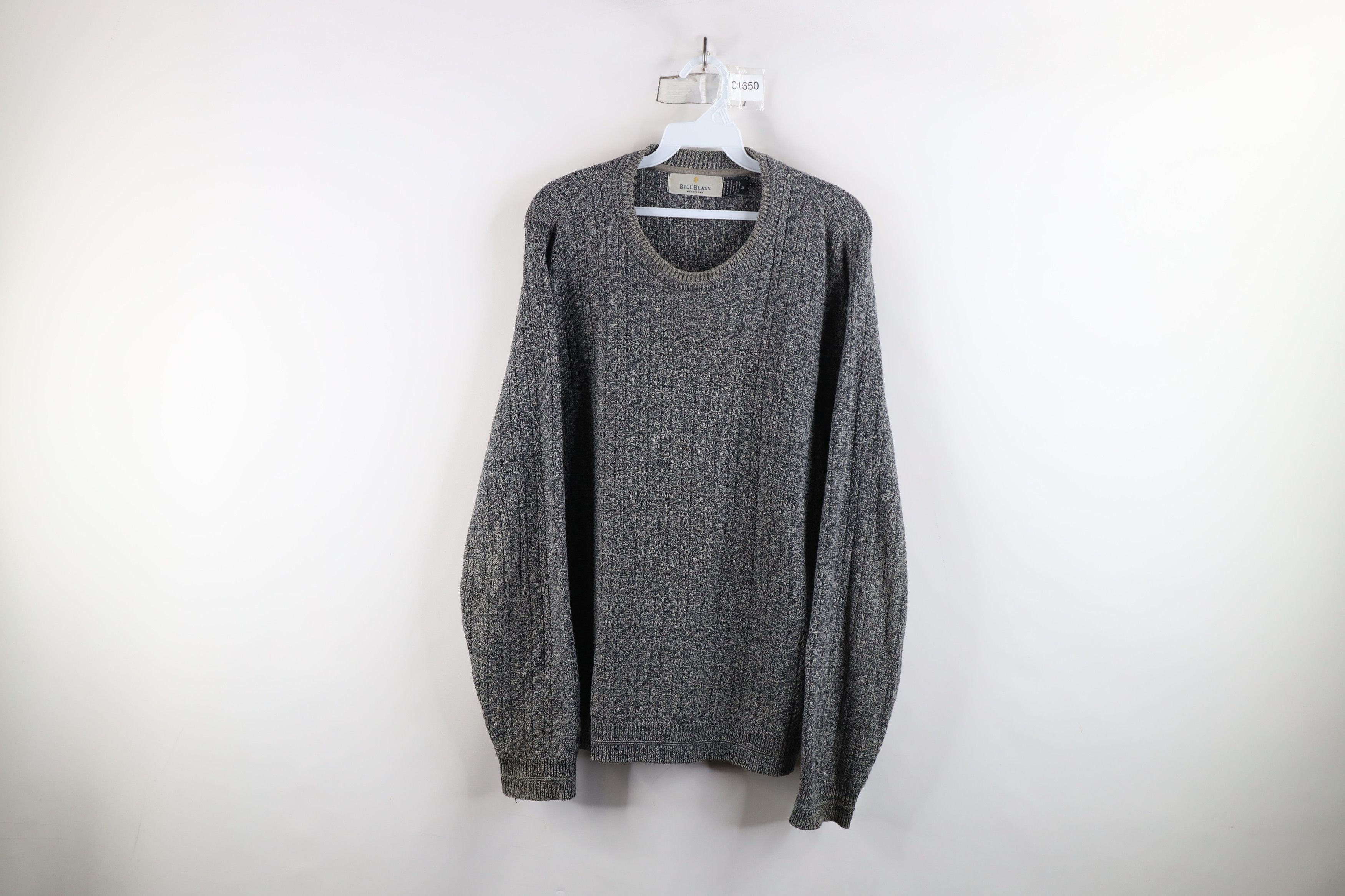 Vintage Vintage 90s Streetwear Framed Knit Crewneck Sweater Gray Size US M / EU 48-50 / 2 - 1 Thumbnail