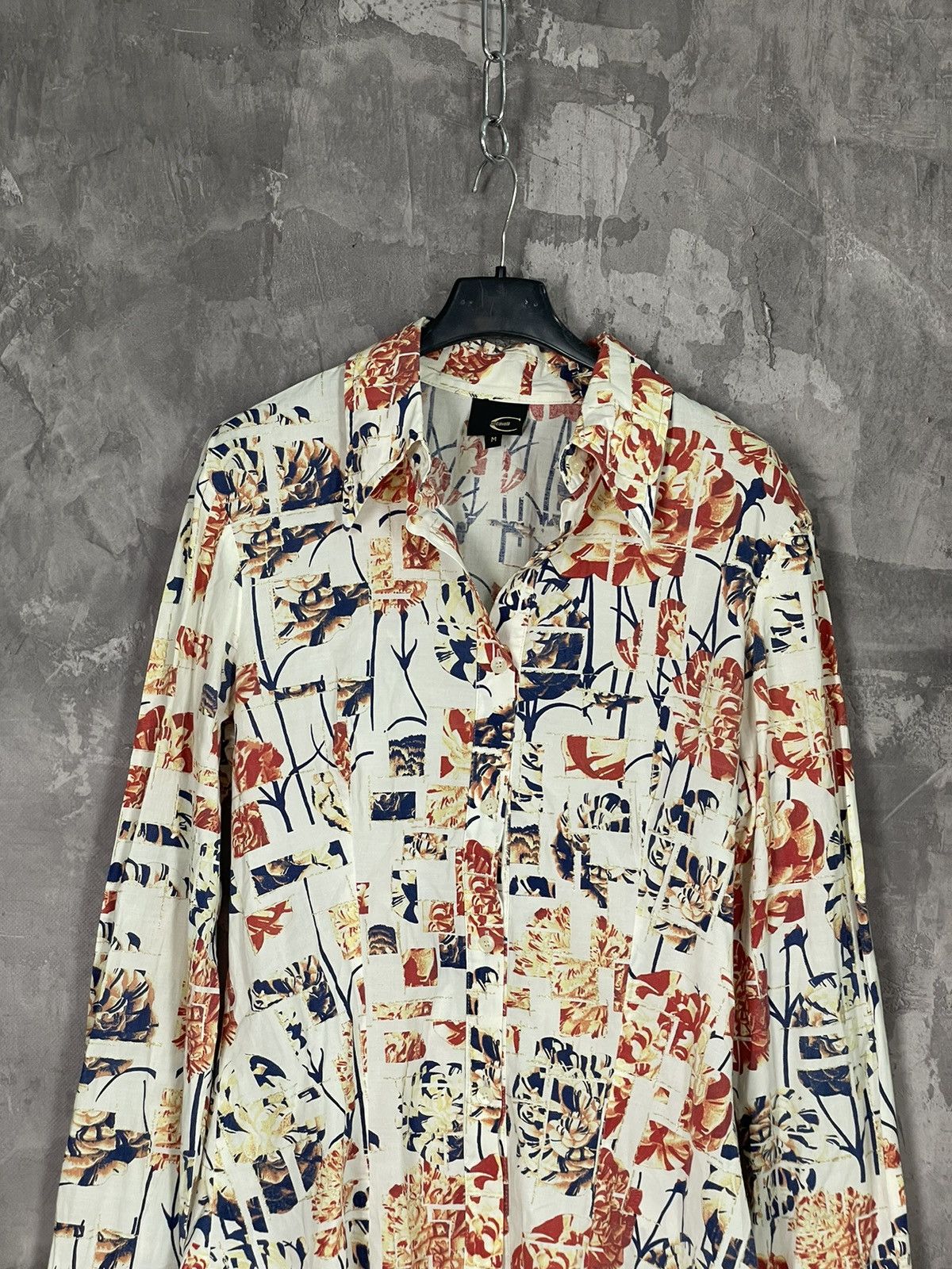 Just Cavalli × Roberto Cavalli × Vintage Just Cavalli Flower Print Luxury Avant Garde Y2K Shirt Size M / US 6-8 / IT 42-44 - 2 Thumbnail