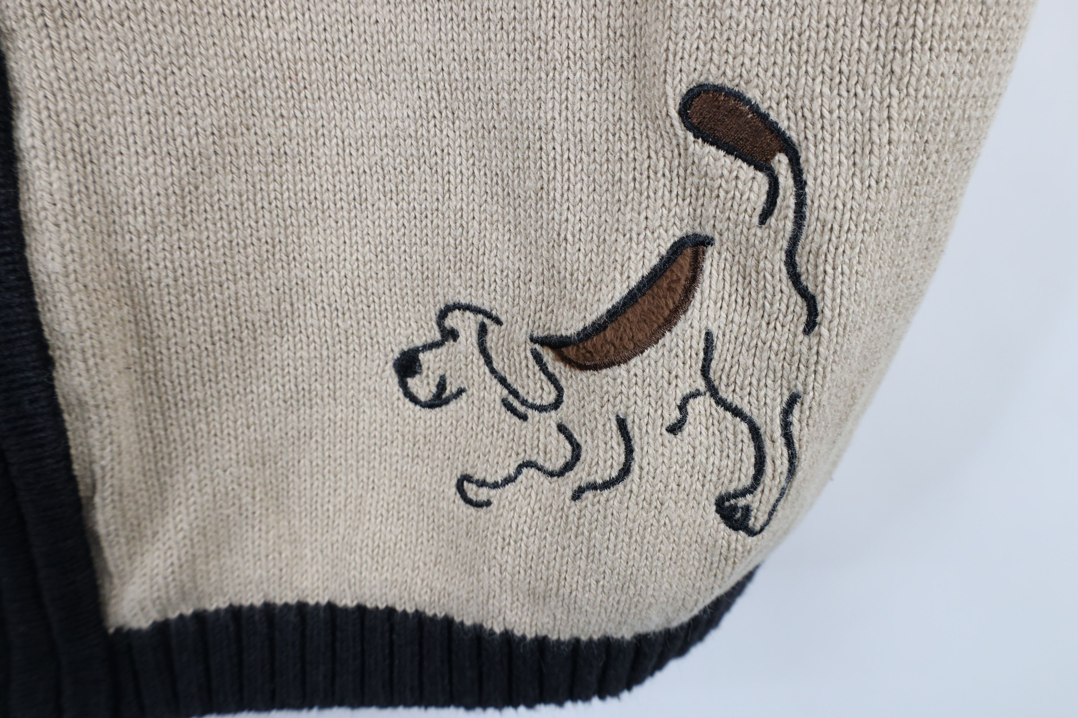 Vintage Vintage 90s Streetwear Dog Puppy Knit Full Zip Sweater Vest Size XXL / US 16-18 / IT 52-54 - 5 Thumbnail