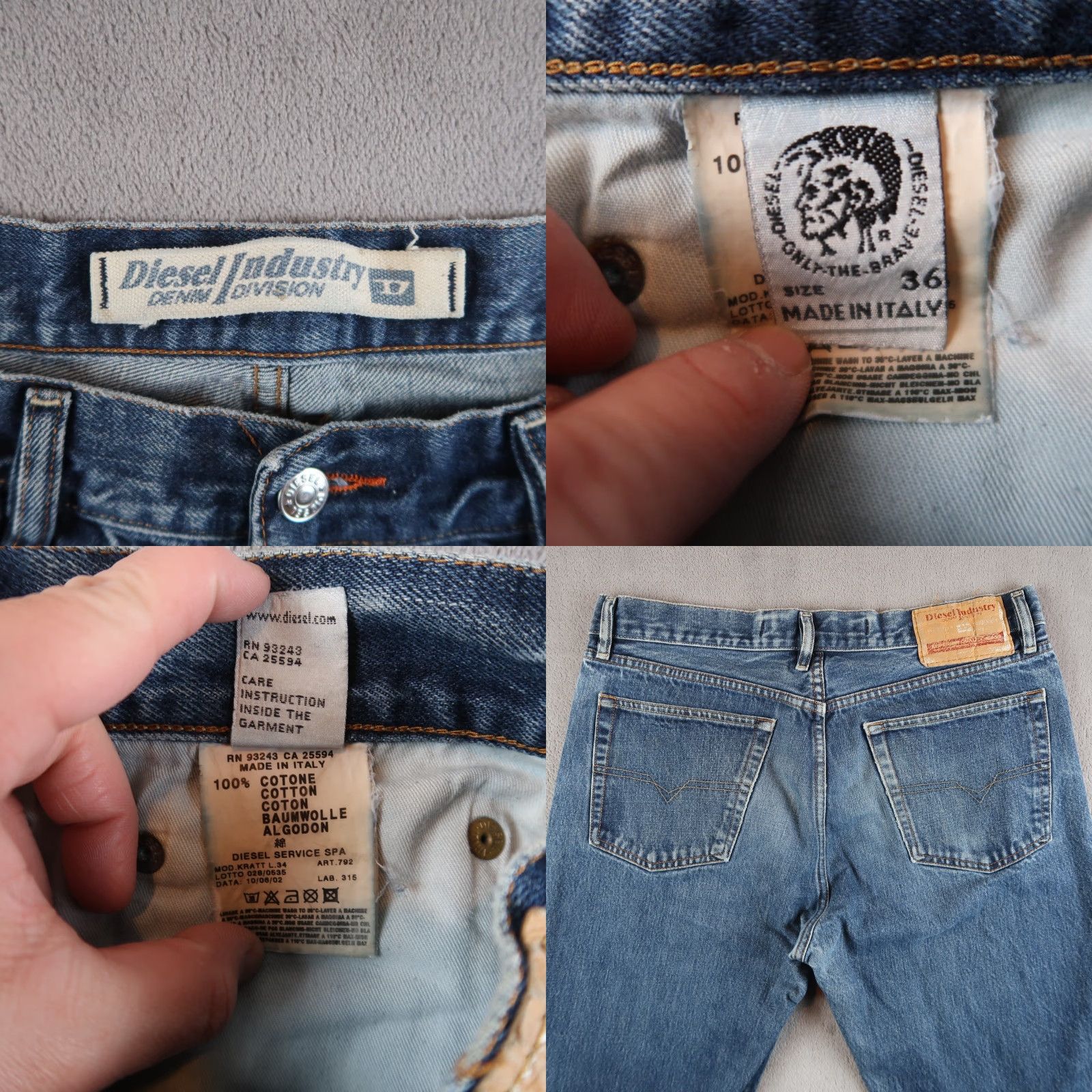 Diesel VTG Diesel Jeans Mens 36 Denim Pants Kratt Straight Leg Made Italy Size US 36 / EU 52 - 9 Thumbnail