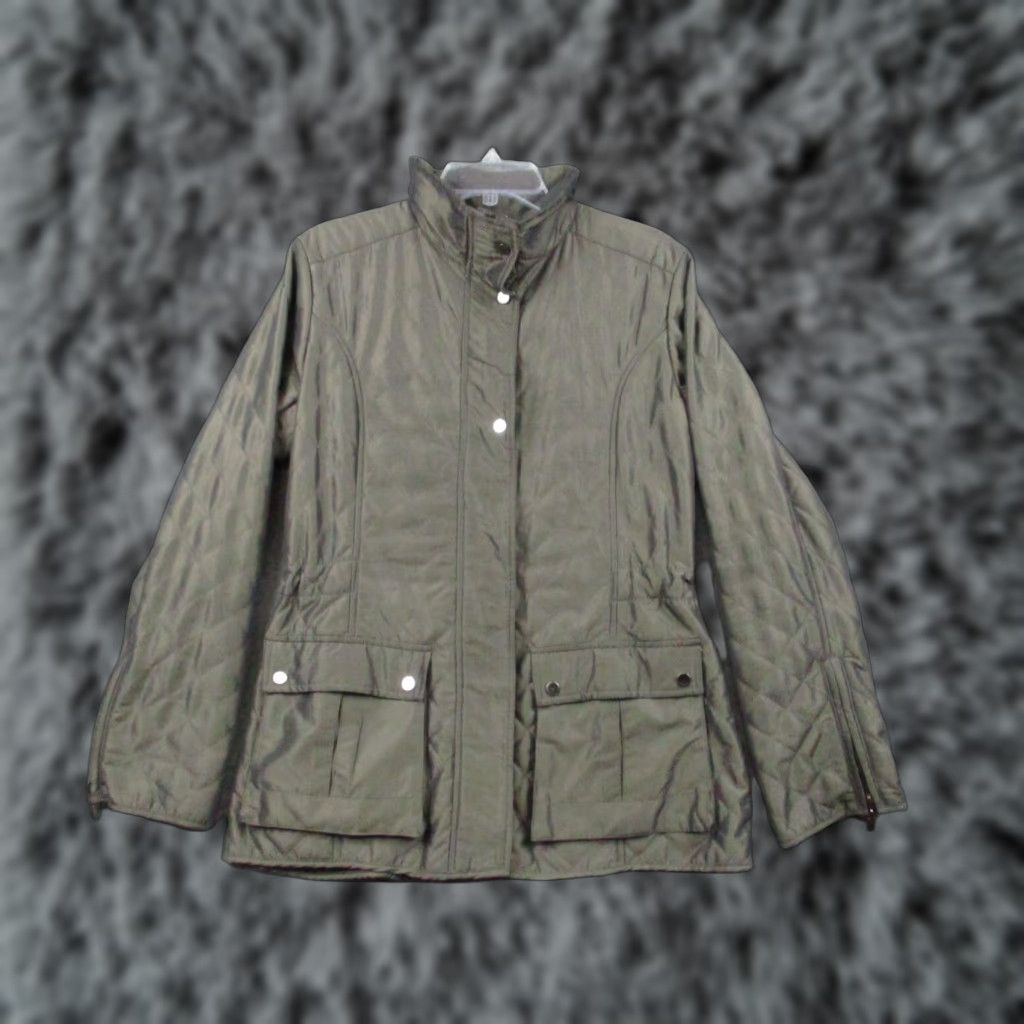 Pendleton Pendelton Jacket Women Medium Silver Quilted Cinch Waist Pockets Hooded Regular Size M Winter Fall Spring Size M / US 6-8 / IT 42-44 - 1 Thumbnail