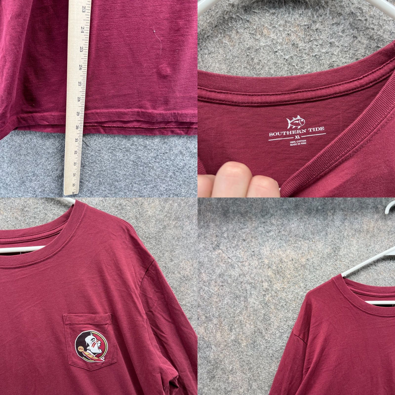 Southern Tide Southern Tide Shirt Mens XL Red Long Sleeve Pocket Crew Neck Size US XL / EU 56 / 4 - 8 Thumbnail
