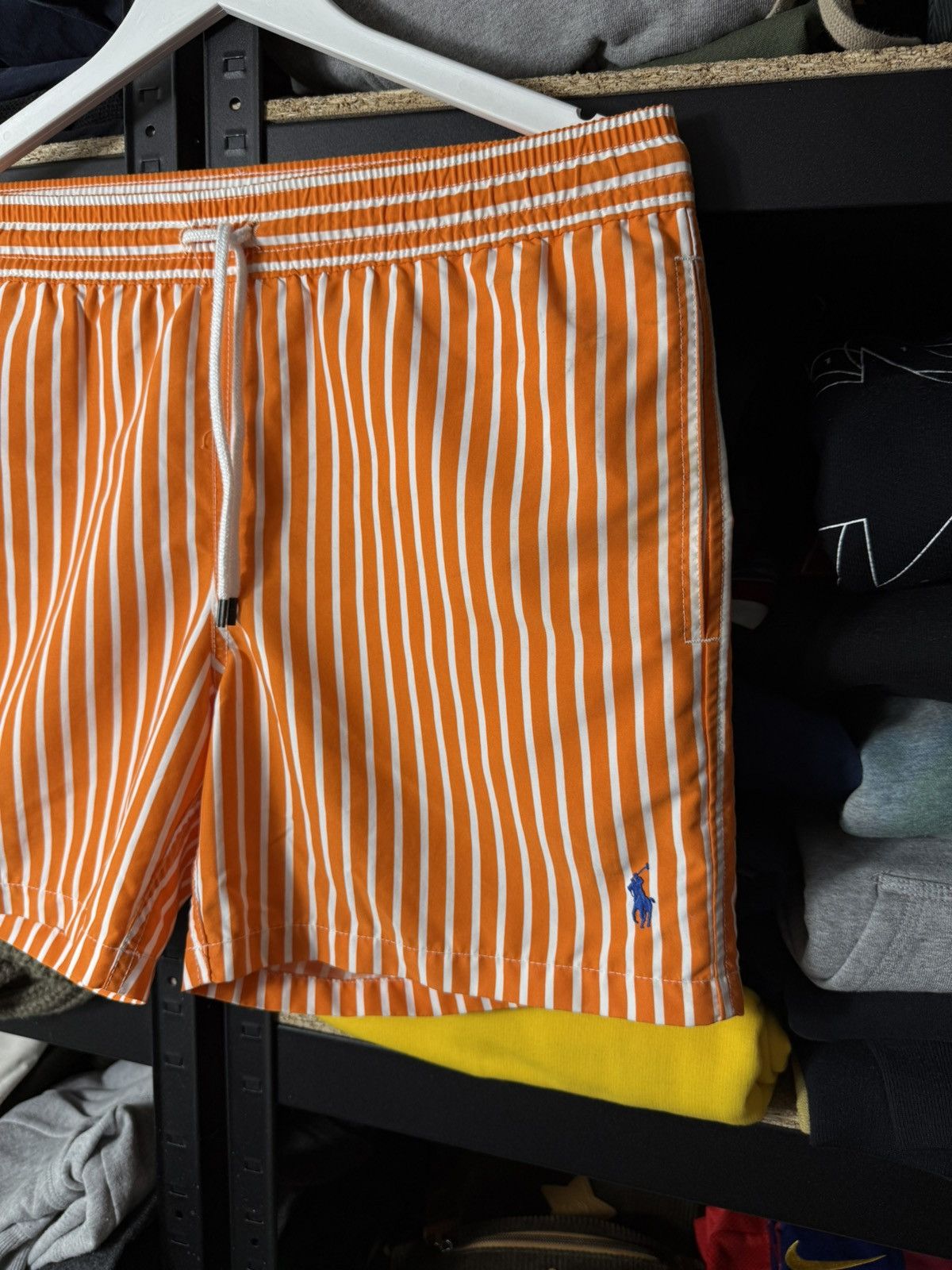 Polo Ralph Lauren Vintage Polo Ralph Lauren Swim Shorts Orange Striped Swim Size US 30 / EU 46 - 6 Thumbnail