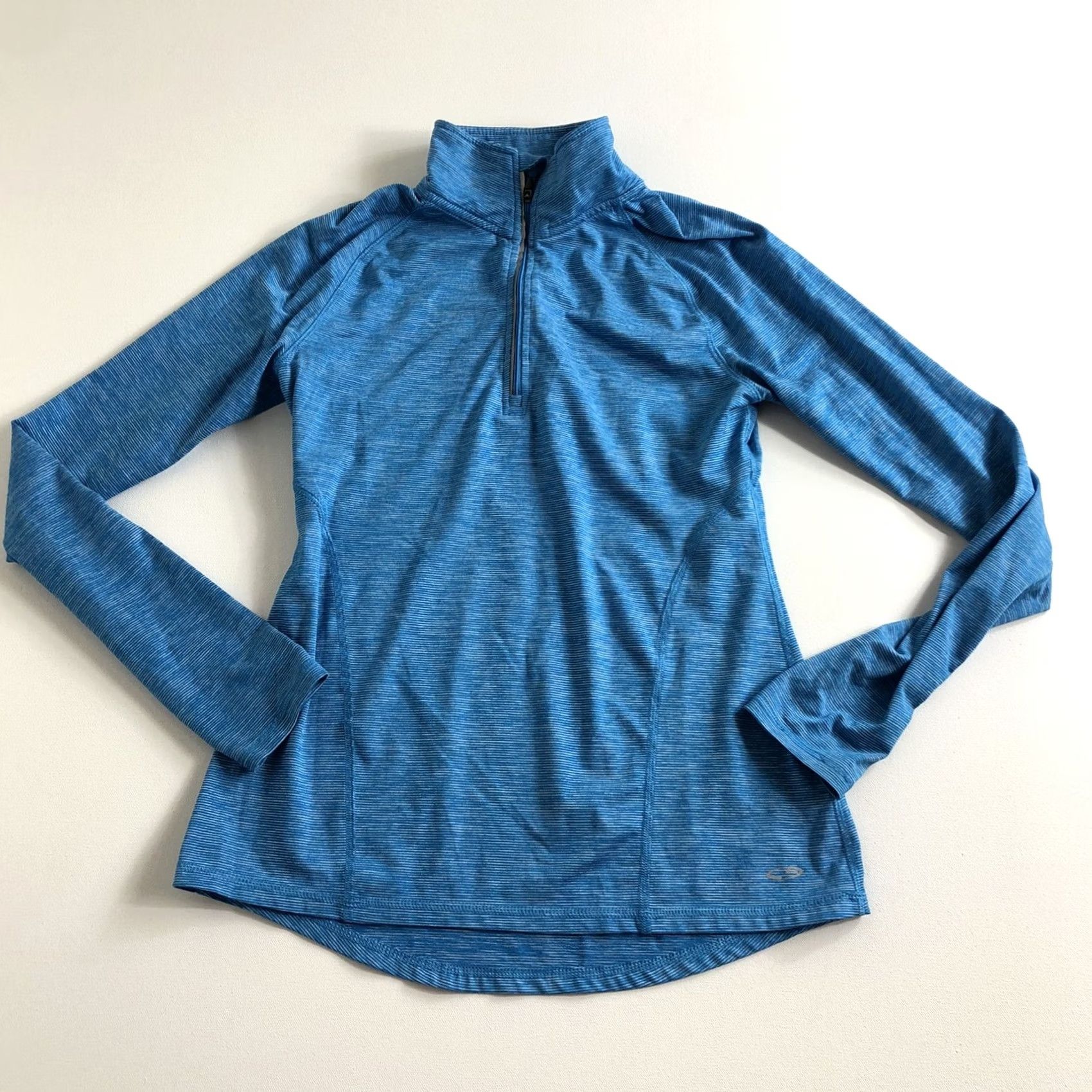 Champion Womens Champion Duo Dry Blue Quarter Zip Pull Over XS Running Training Shirt Size XS / US 0-2 / IT 36-38 - 2 Thumbnail