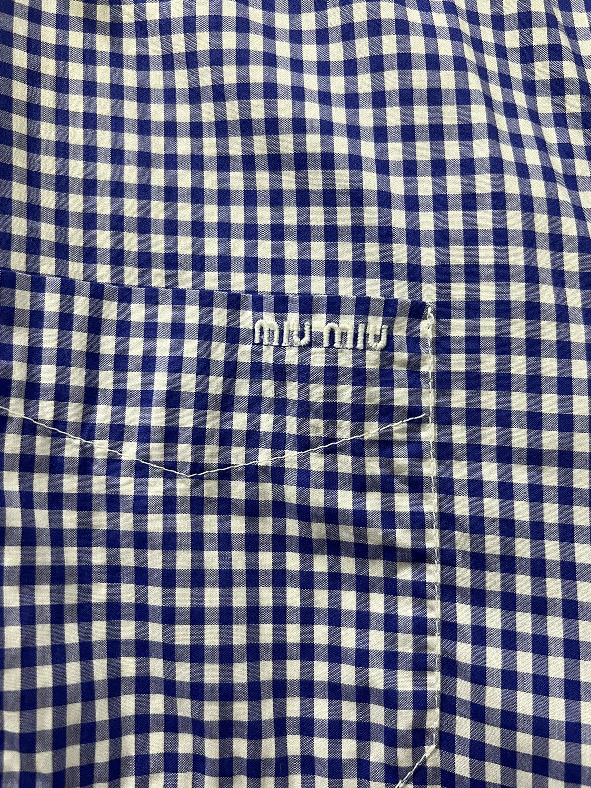 Miu Miu Miu Miu - Gingham Embroidered Logo Check Shirt Size S / US 4 / IT 40 - 4 Thumbnail