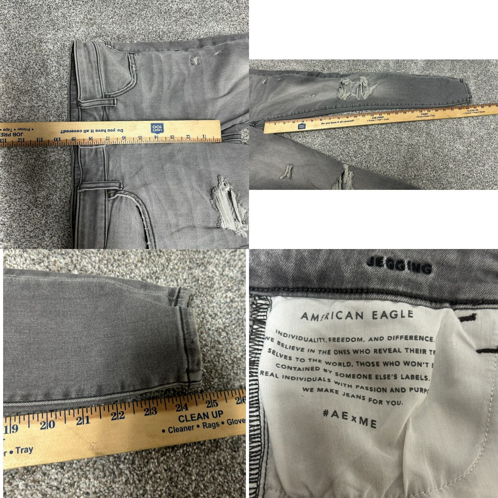 American Eagle Outfitters VINTAGE American Eagle Outfitters Jegging Womens 6 Short Distressed Ripped Grunge Streetwear Y2K Size 28" / US 6 / IT 42 - 9 Thumbnail