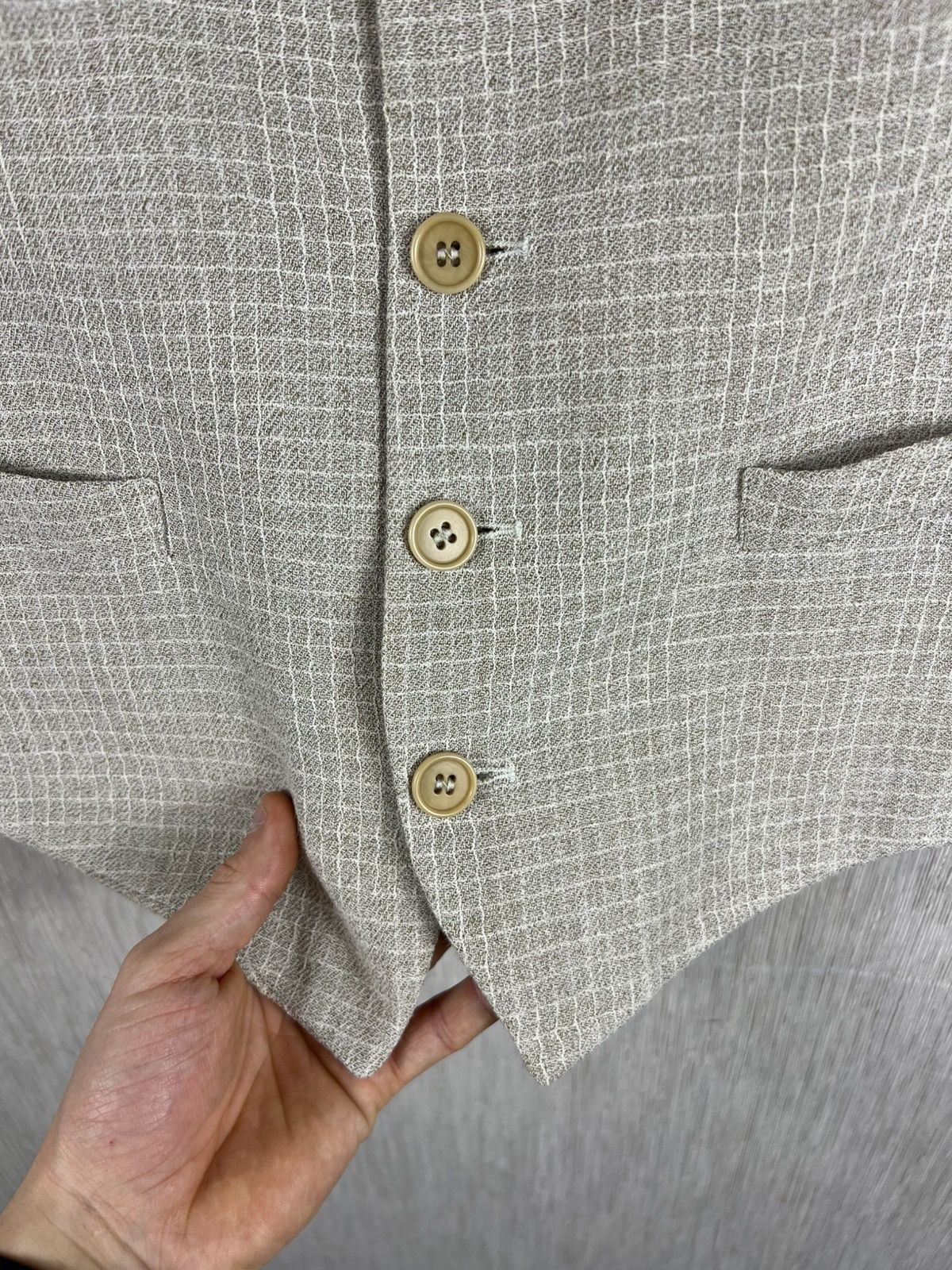 Emporio Armani Vintage 90s Emporio Armani archival linen suit vest Size 48R - 8 Thumbnail