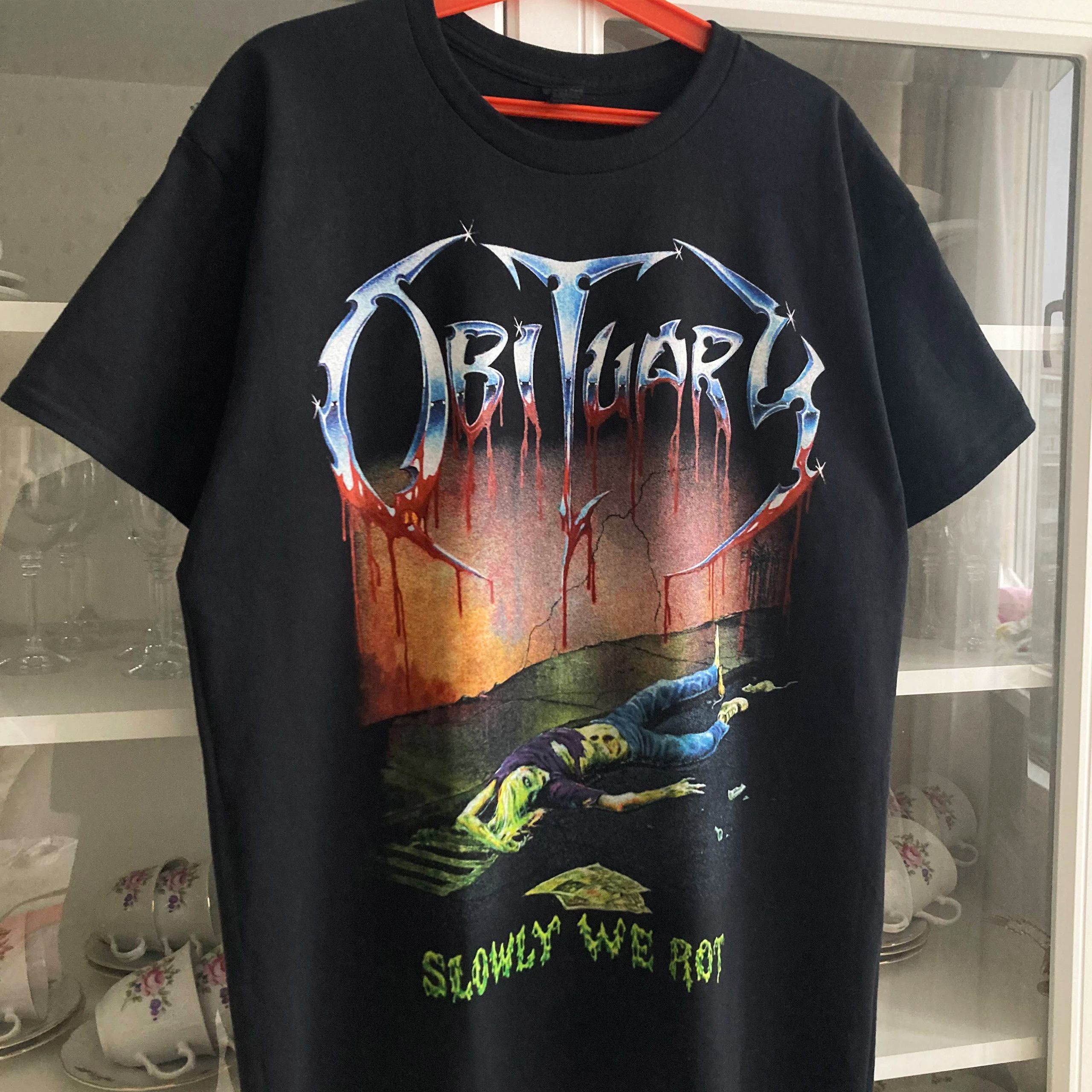 Band Tees T-shirt Obituary - Slowly we rot - death metal band Size US L / EU 52-54 / 3 - 2 Thumbnail