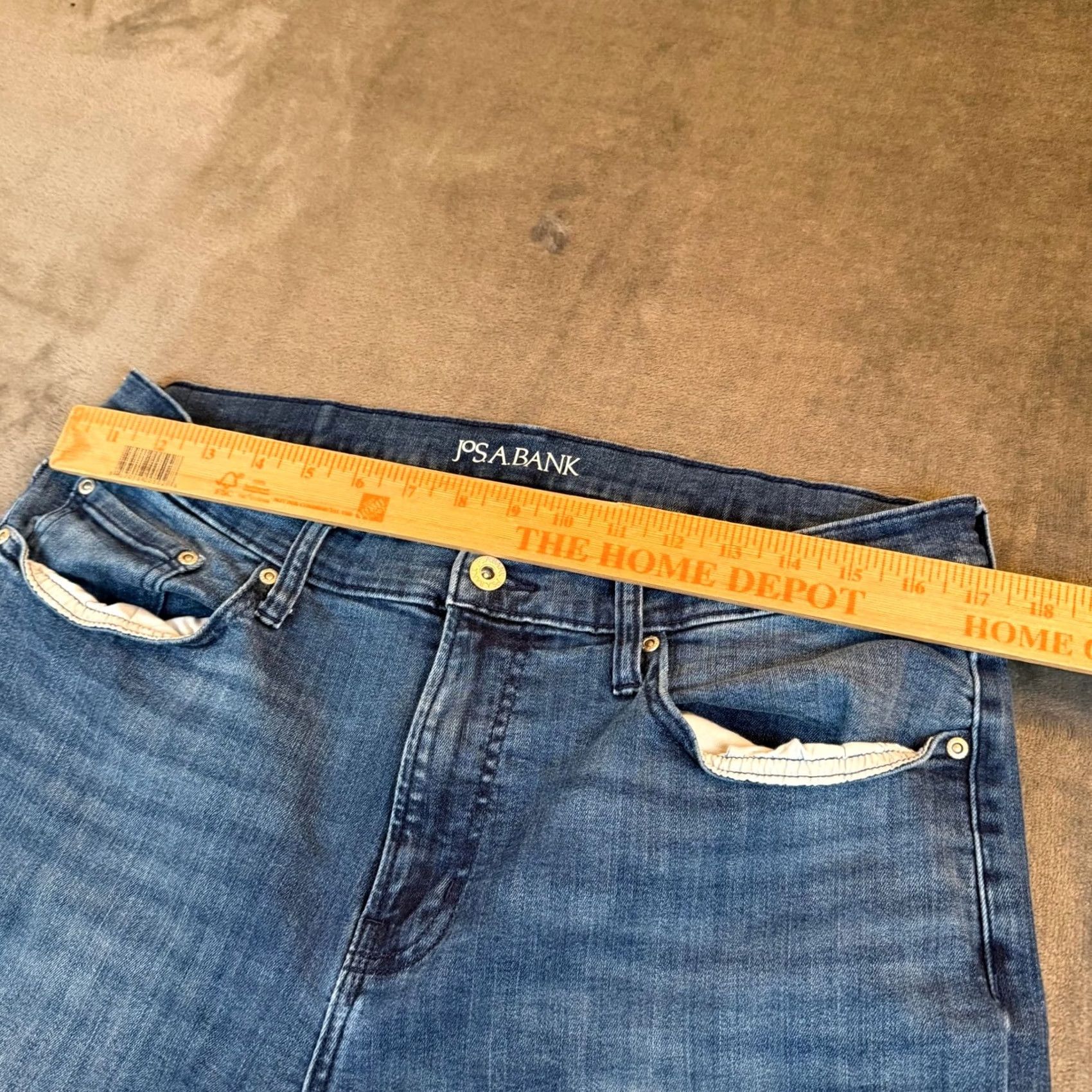Denime JOS A BANK Slim Fit Jeans Denim Pants Casual Comfort Mens 36x32 Blue Straight Jeans Mens Slim Fit Casual Denim Topwear Size US 36 / EU 52 - 7 Thumbnail
