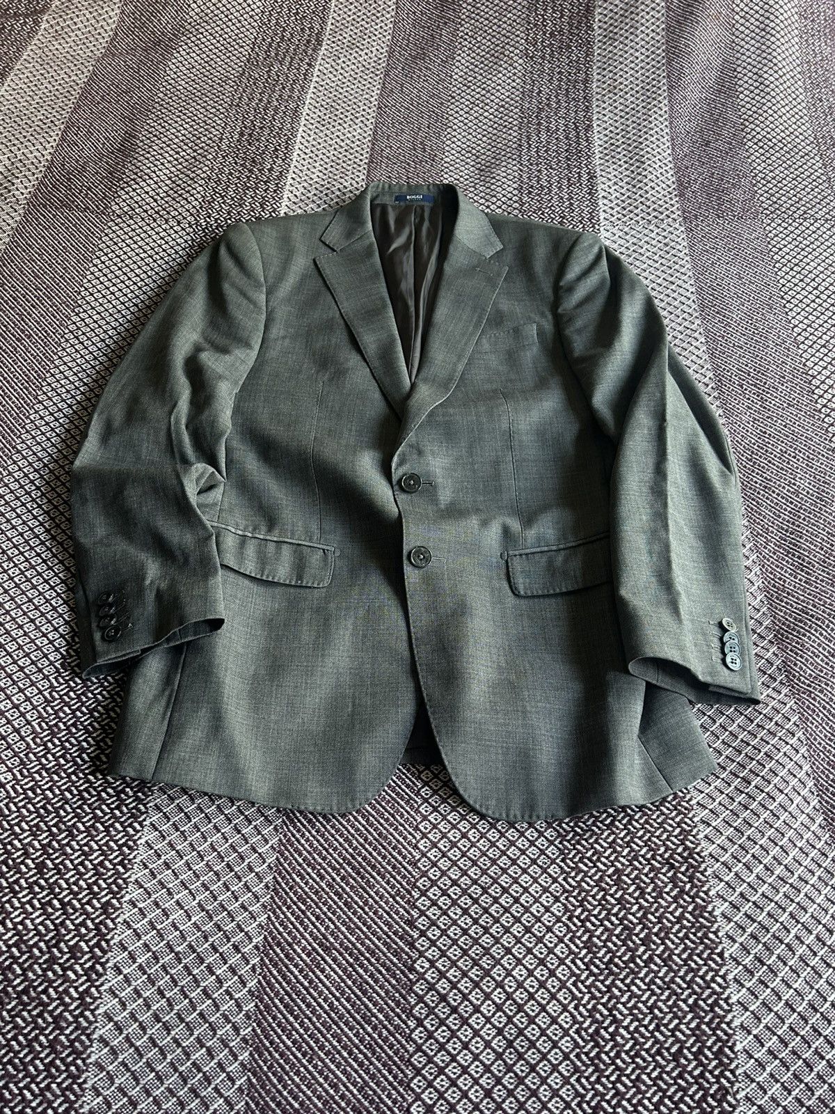 Boggi × Designer Boggi Milano Luxury Blazer Mens Grey Pure Wool 120’S Size 48 Size 48R - 4 Thumbnail