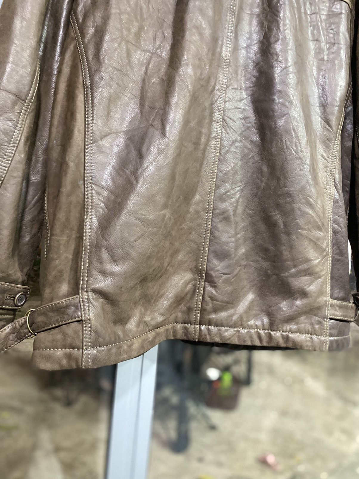 Japanese Brand Vintage 90s Faconnable Brown Leather Parka Jacket Coat Large Size US M / EU 48-50 / 2 - 11 Thumbnail