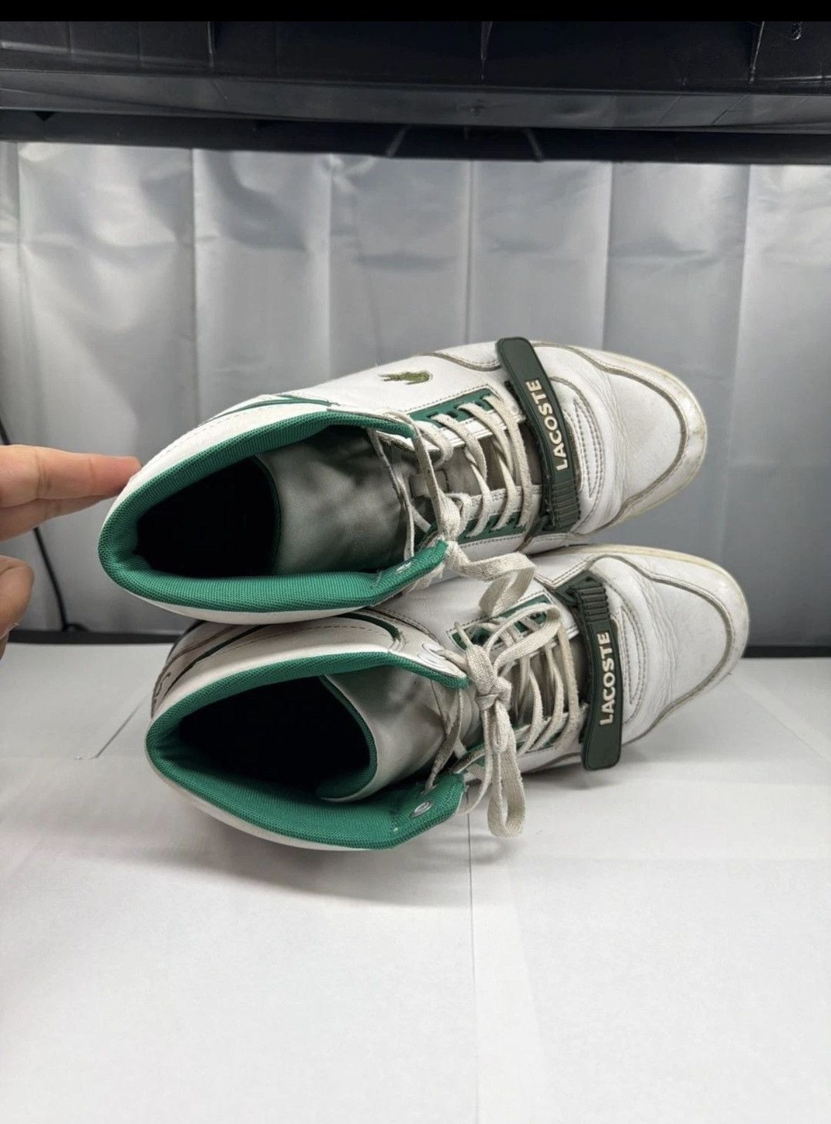 Lacoste Lacoste Missouri Mid White Green Leather High-Top Sneakers Size US 12 / EU 45 - 5 Thumbnail