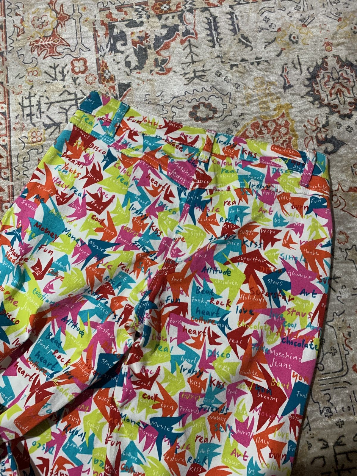 Moschino Moschino Multi coloured graphic all over print trousers Size 28" / US 6 / IT 42 - 7 Thumbnail