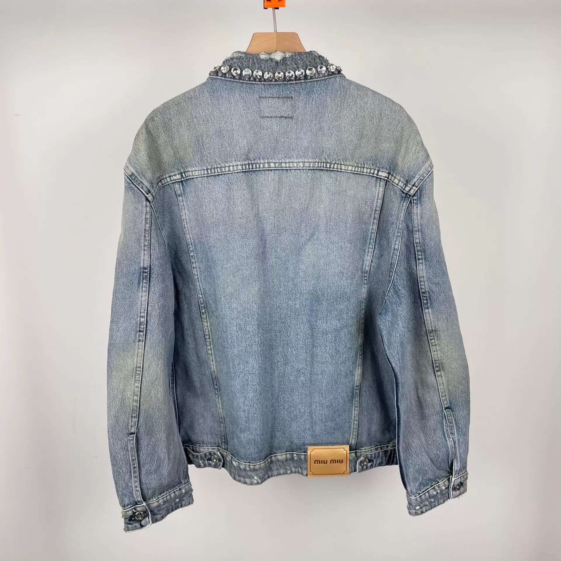 Miu Miu MIU MIU Crystal Collar Denim Jacket Size XS / US 0-2 / IT 36-38 - 2 Thumbnail