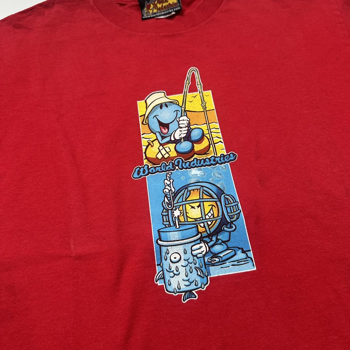 World Industries 90s World Industries Fishing & Diving Cartoon T-Shirt size M Size US M / EU 48-50 / 2 - 6 Thumbnail