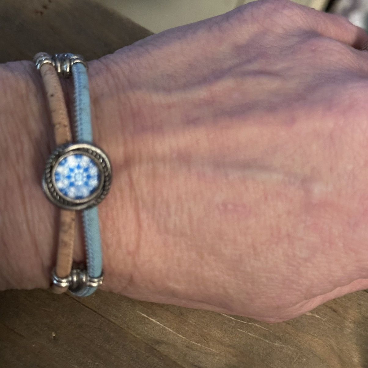 Other Blue and white pattern charm double cork band bracelet Size ONE SIZE - 3 Thumbnail