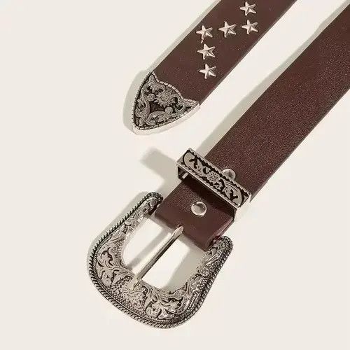 Other Brown american western cowboy boho star studded belt Size ONE SIZE - 5 Thumbnail