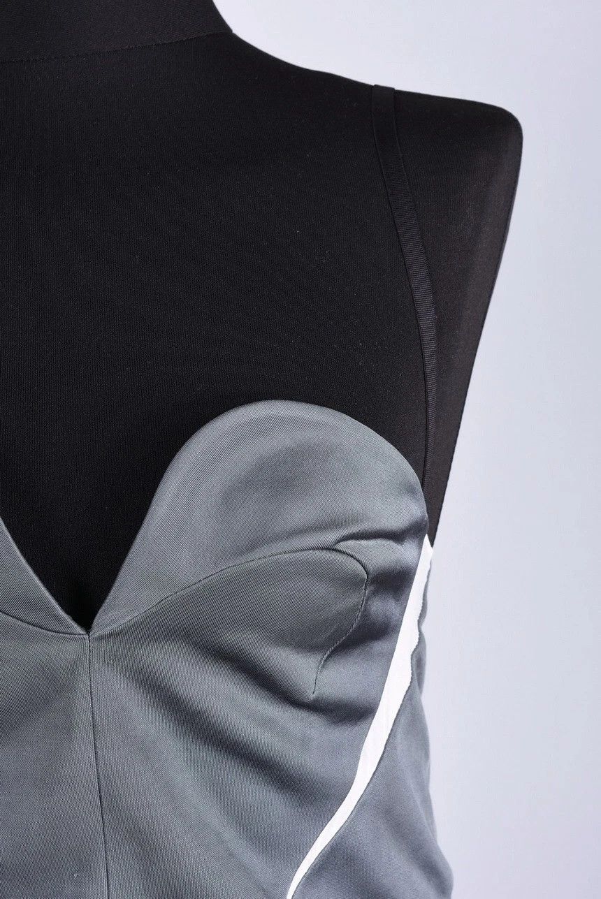 Balenciaga Women's Balenciaga Grey Sleeveless Corset Midi Dress Size S Size S / US 4 / IT 40 - 2 Thumbnail